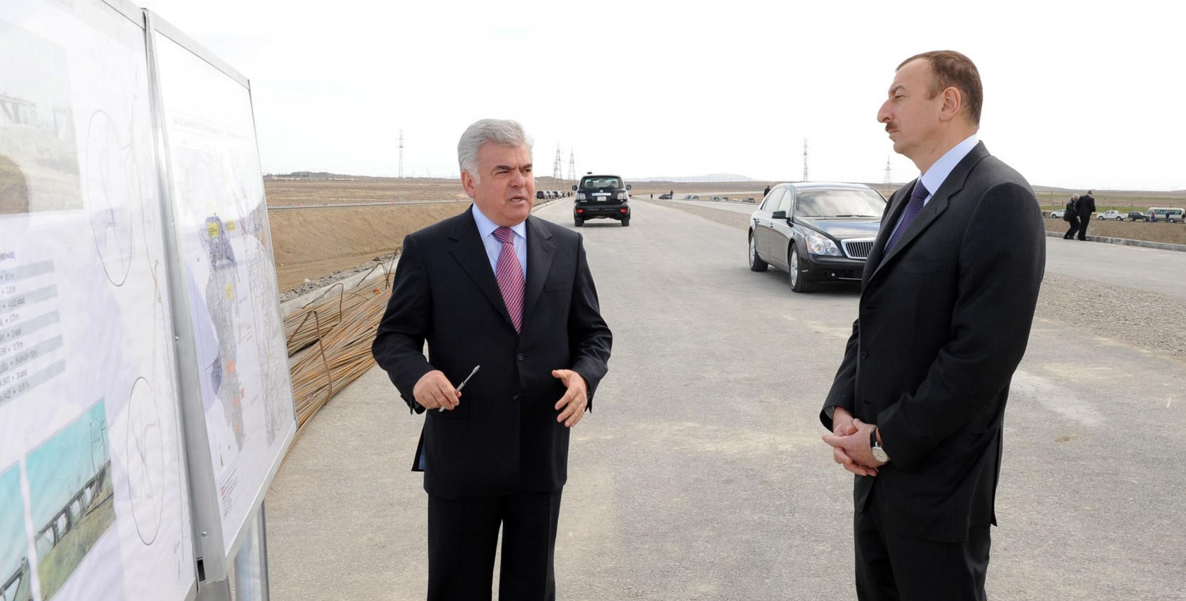 Ильхам Алиев ознакомился с работами по строительству на автомобильной дороге Алят-Астара-государственная граница Ирана