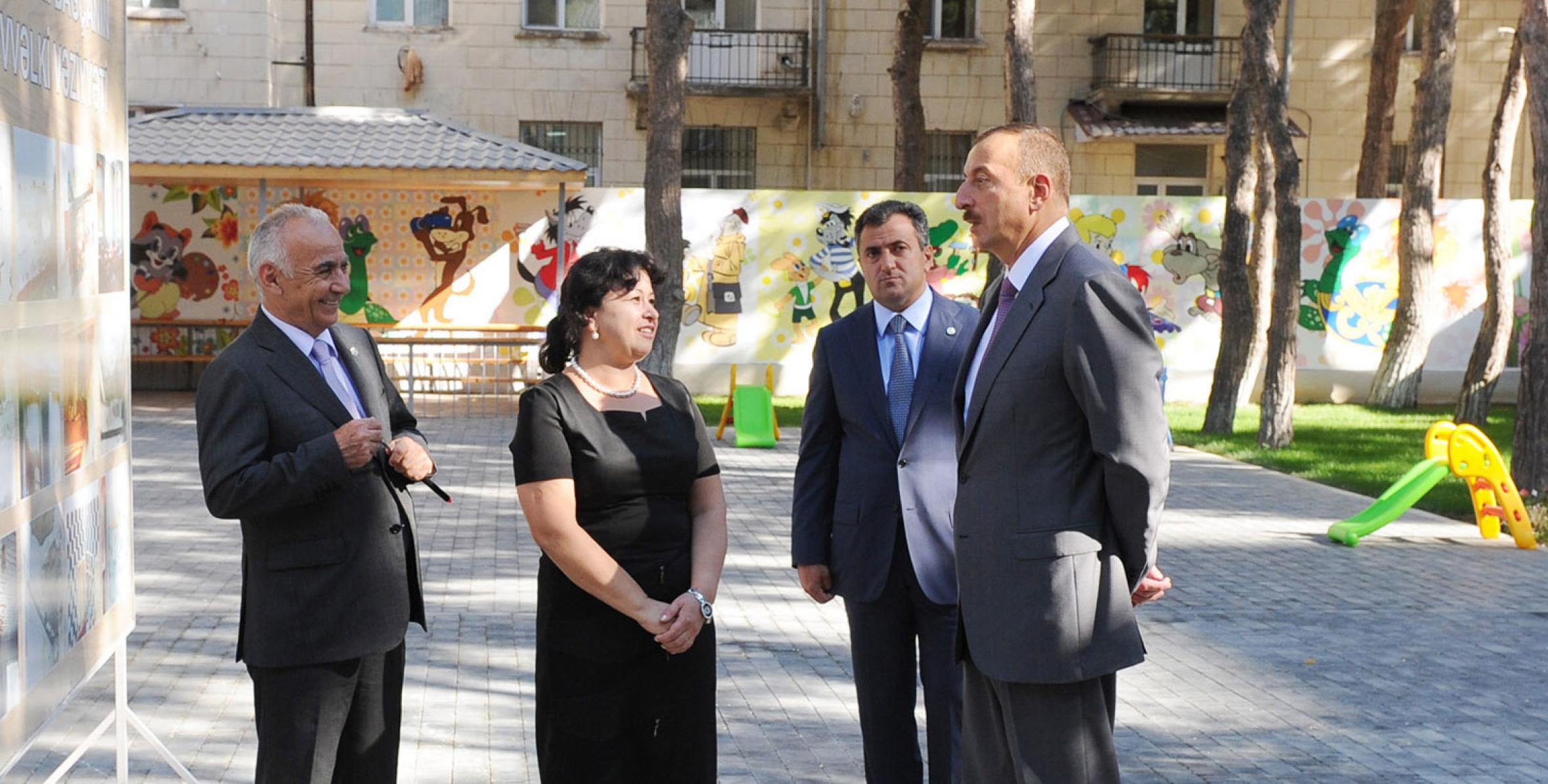 Ilham Aliyev reviewed the conditions at kindergarten No 259 in the Narimanov district