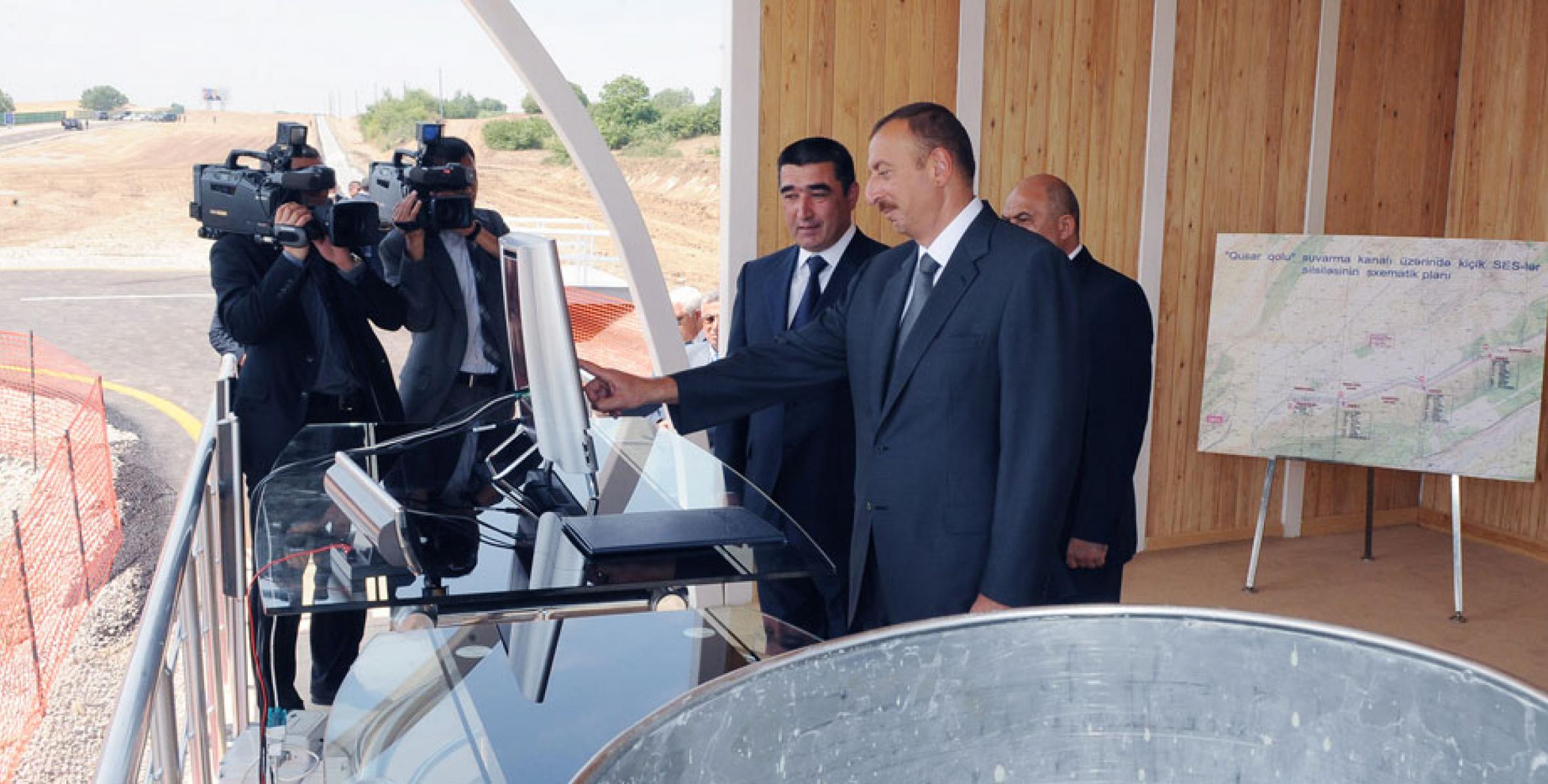 İlham Əliyev “Qusar-1” su elektrik stansiyasının təməlqoyma mərasimində iştirak etmişdir