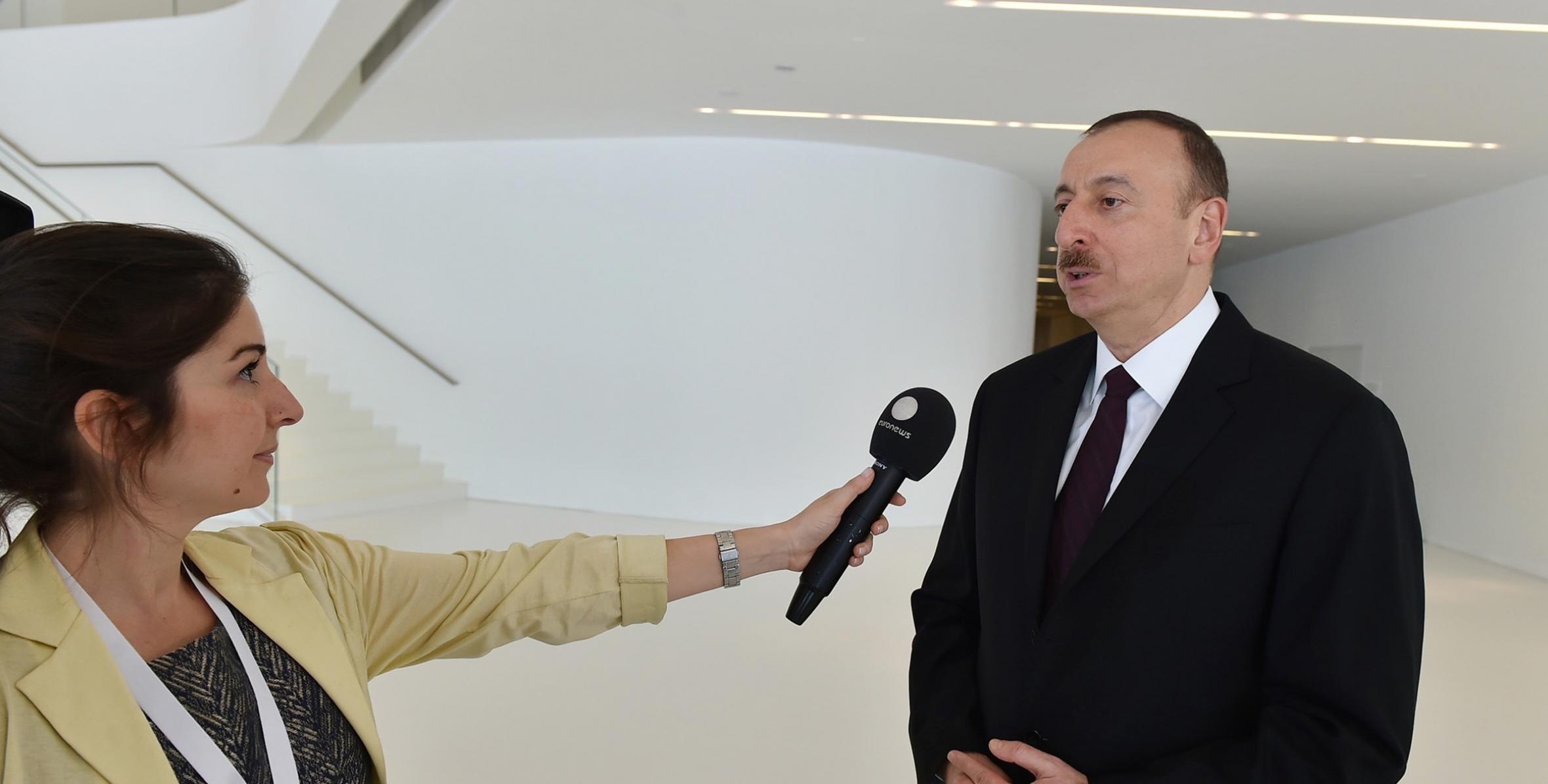 Ильхам Алиев дал интервью телеканалу «Euronews»