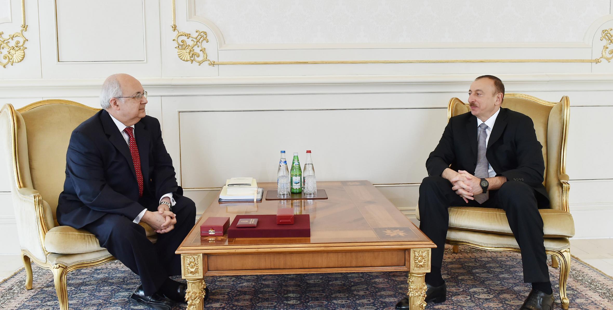 Ilham Aliyev received co-chair of Nizami Ganjavi International Centre Ismail Serageldin