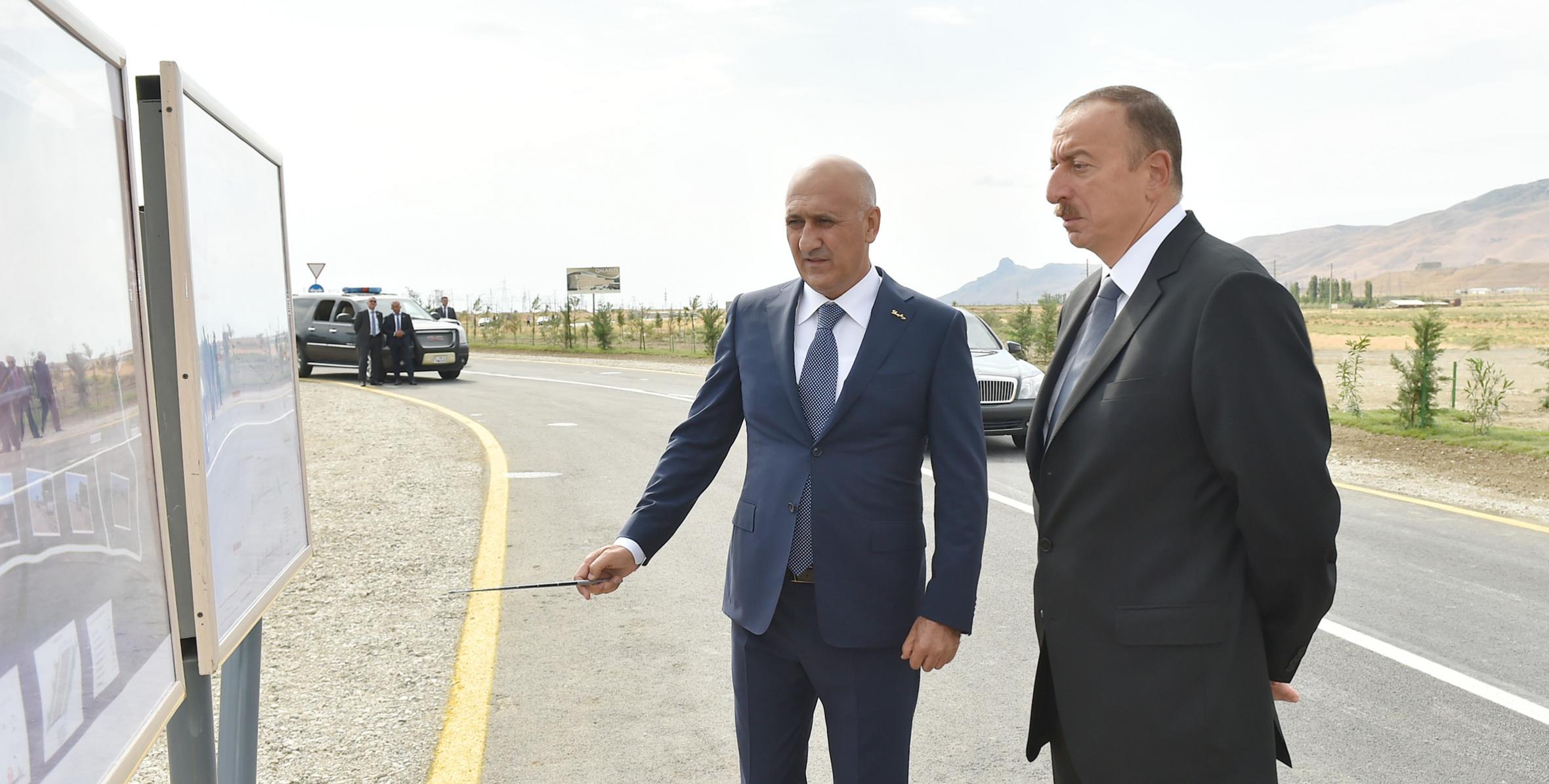 Ильхам Алиев принял участие в открытии автомобильной дороги Сиязань-Машриф