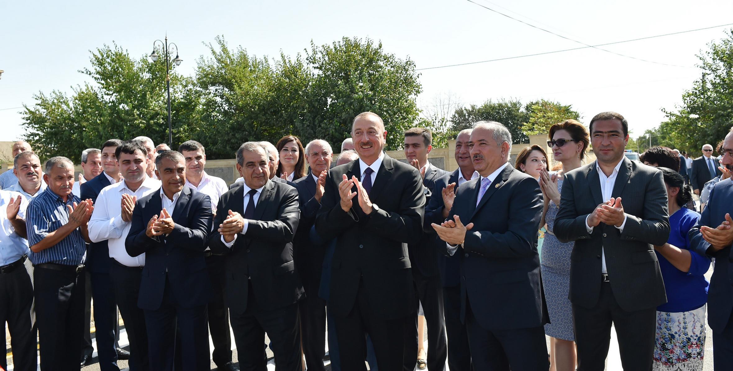 Ilham Aliyev attended the opening of the Alar-Tezekend-Uchtepe-Aligasimli-Jeferkhanli highway in Jalilabad