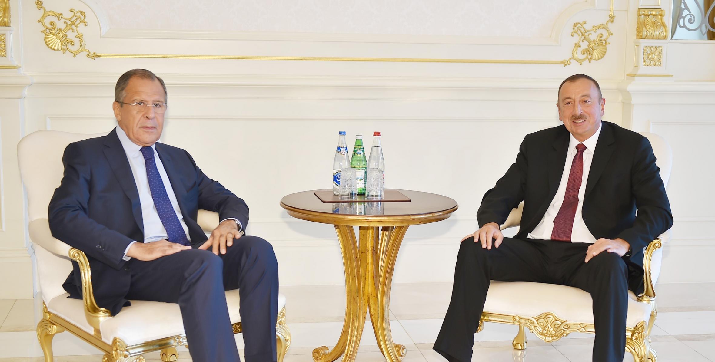 Ильхам Алиев принял министра иностранных дел России Сергея Лаврова