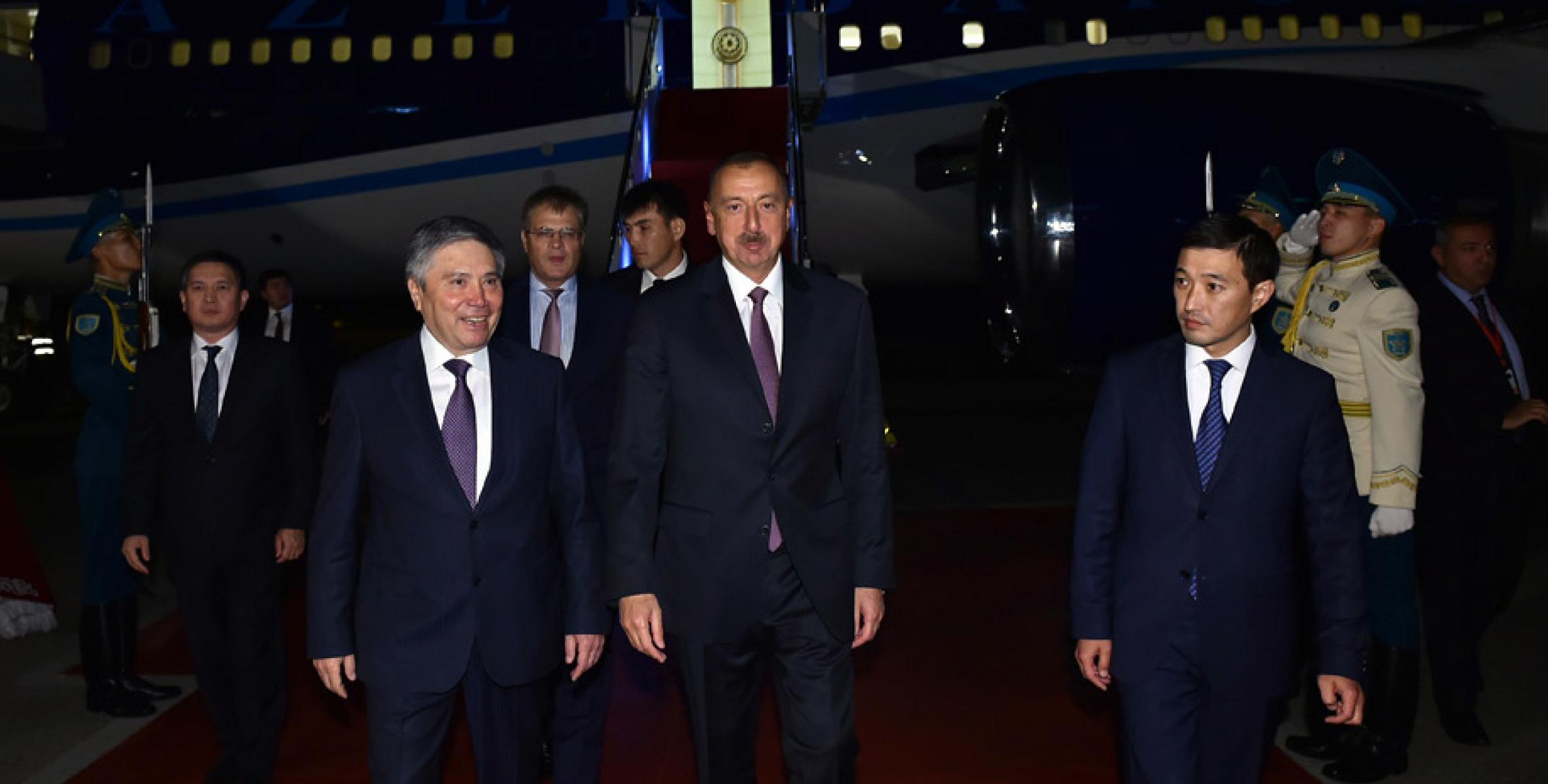 Ilham Aliyev arrived in Astana for a working visit