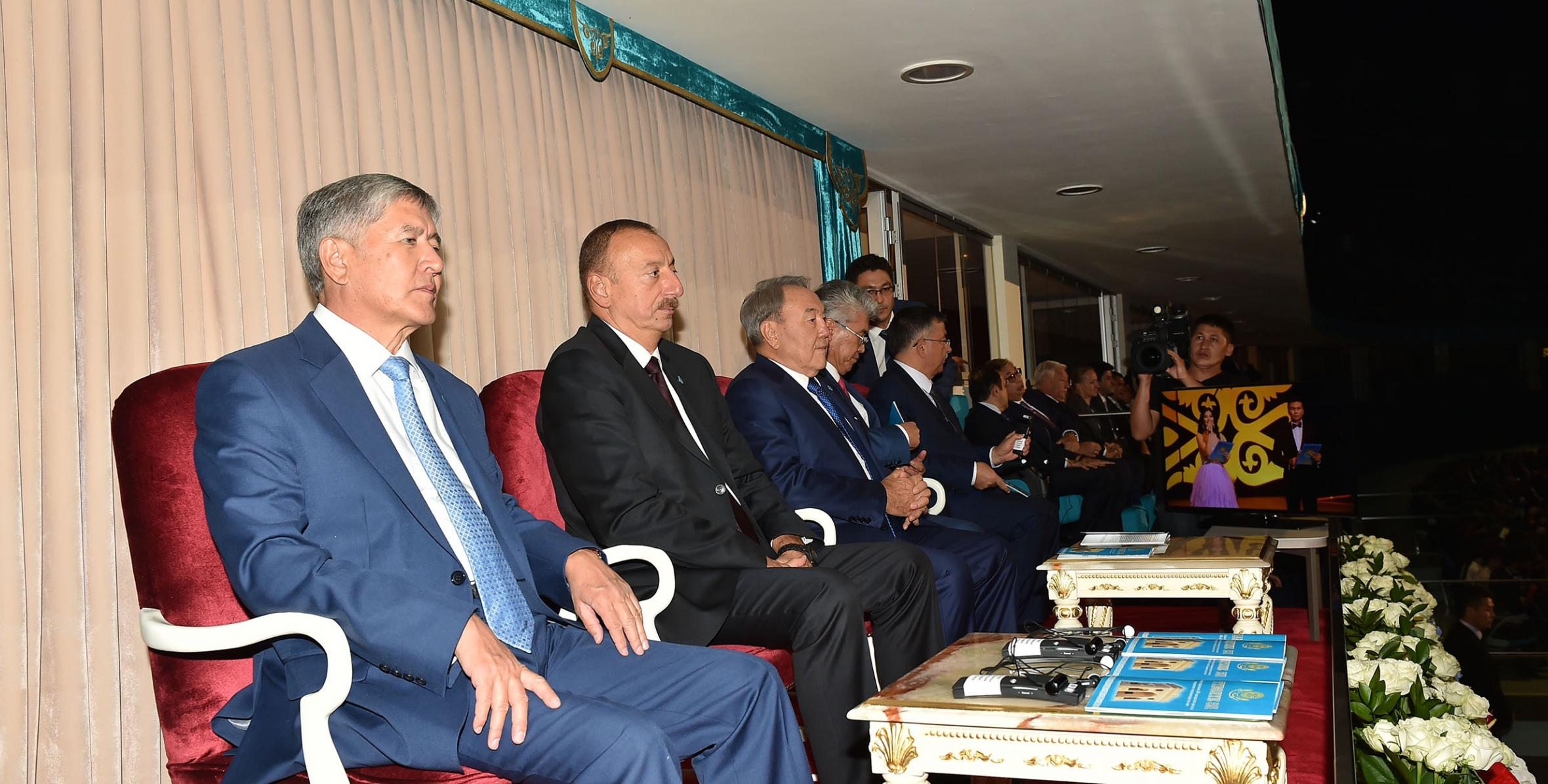 Ilham Aliyev watched a theatrical performance on the 550th anniversary of Kazakh Khanate