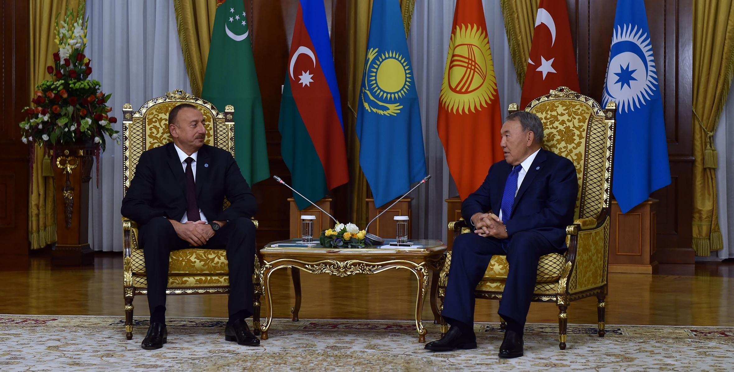 İlham Əliyevin Qazaxıstan Prezidenti Nursultan Nazarbayev ilə görüşü olub