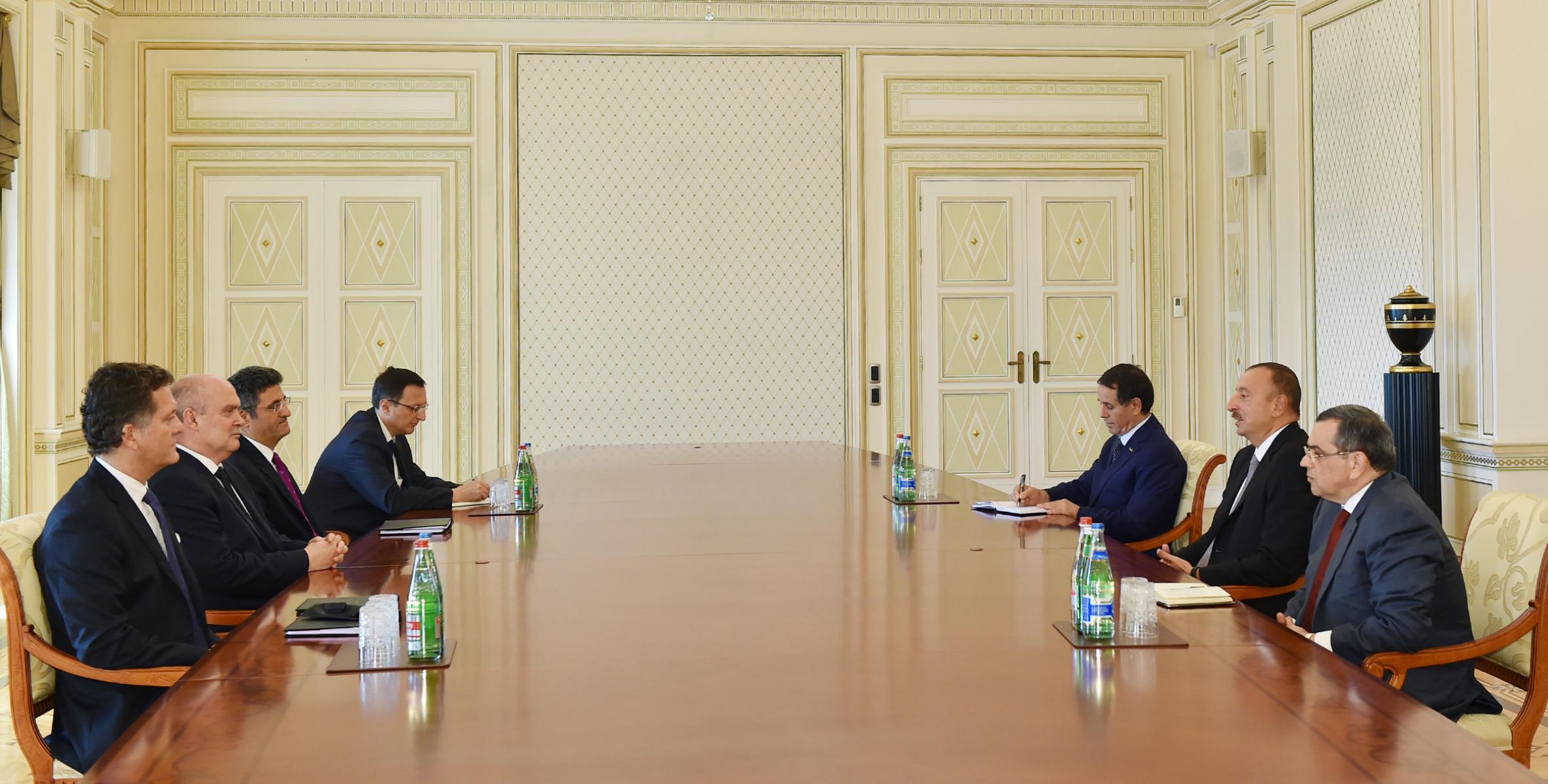 Ilham Aliyev received a delegation led by the Minister of Foreign Affairs of Turkey
