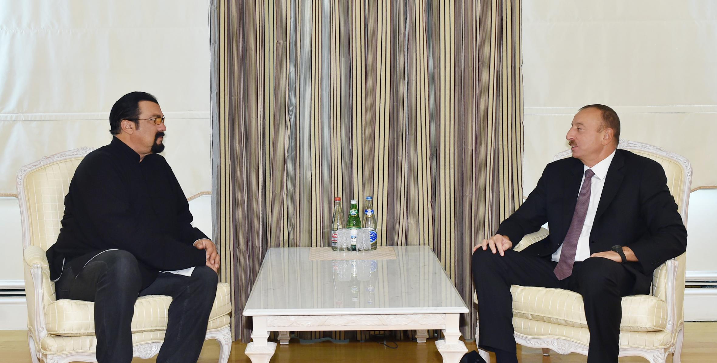 Ilham Aliyev received world famous actor and film director Steven Seagal