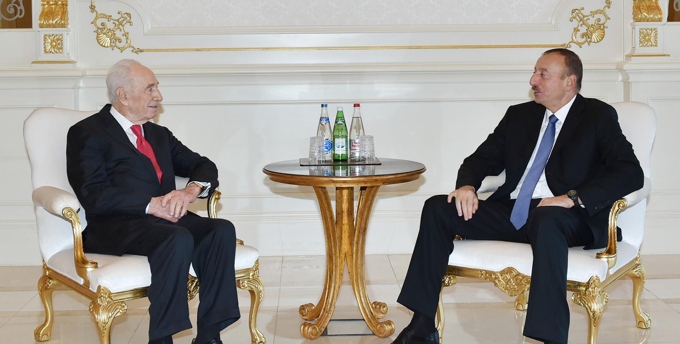 Ilham Aliyev received former President of Israel Shimon Peres