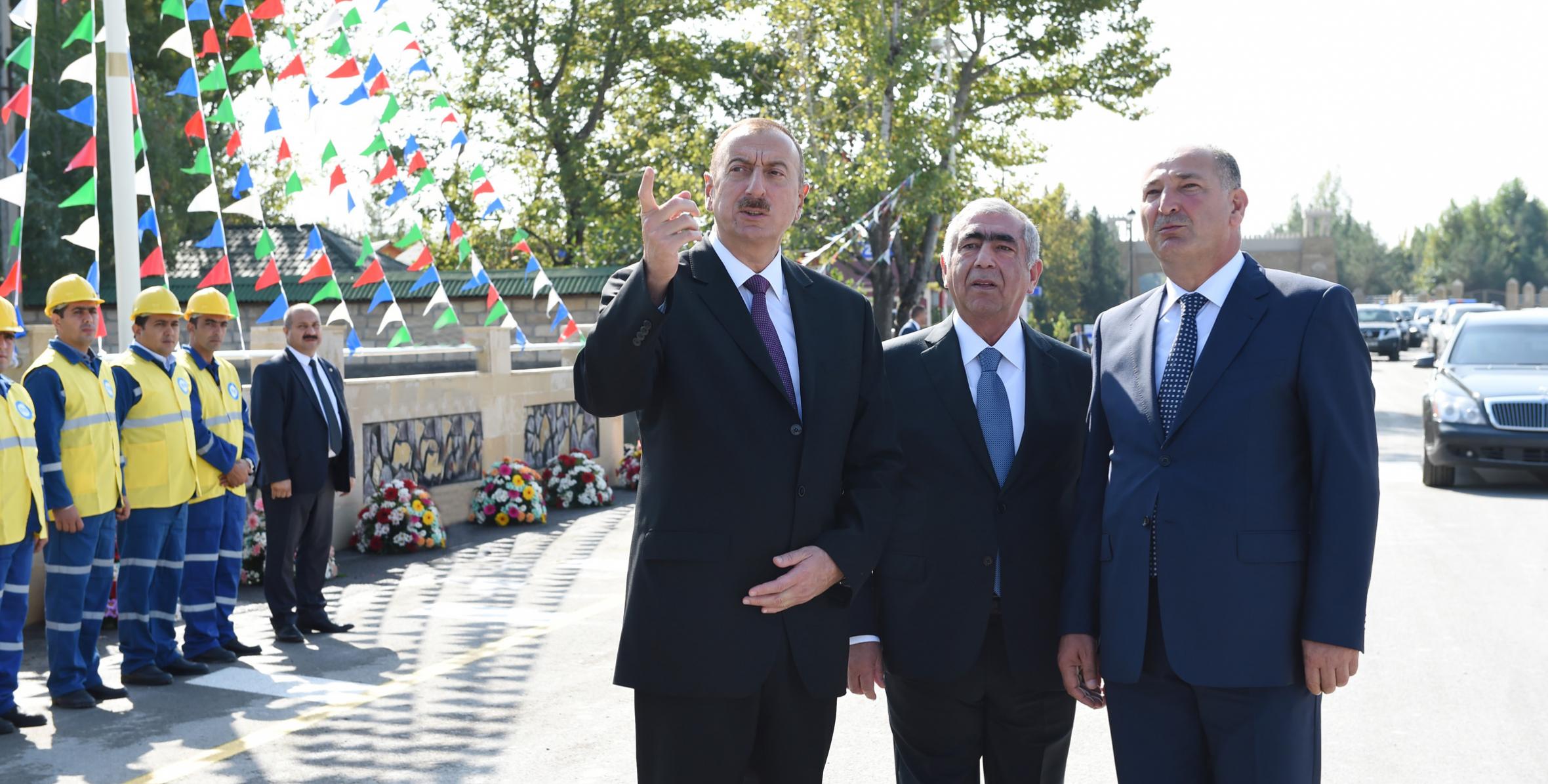 Ильхам Алиев принял участие в открытии автодороги Гейчай-Уджар