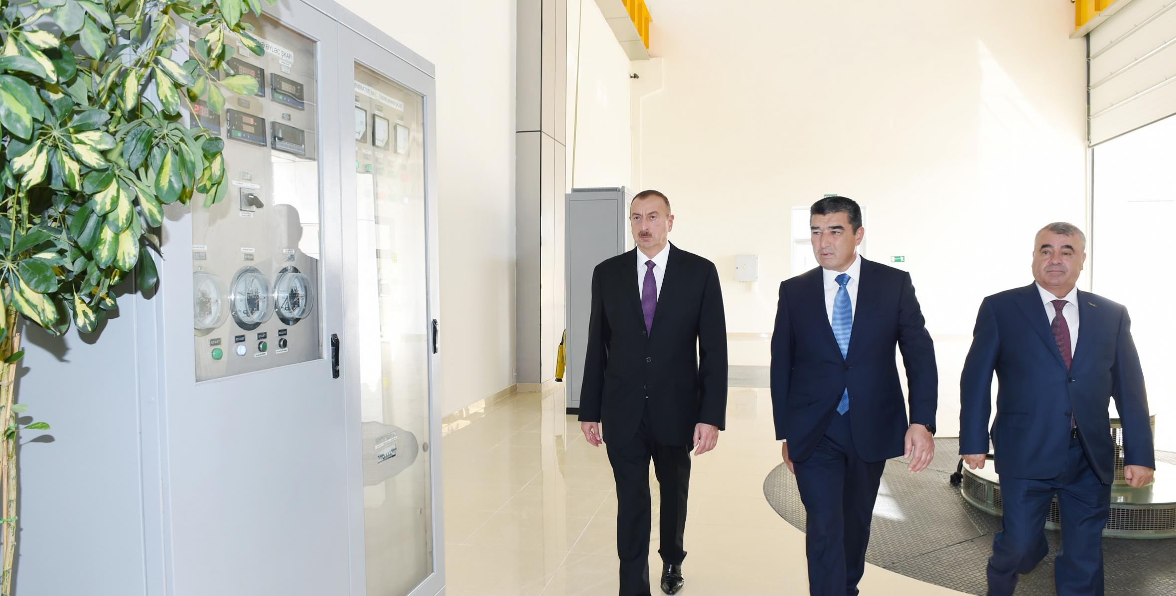 İlham Əliyev “Göyçay” Su Elektrik Stansiyasının açılışında iştirak edib