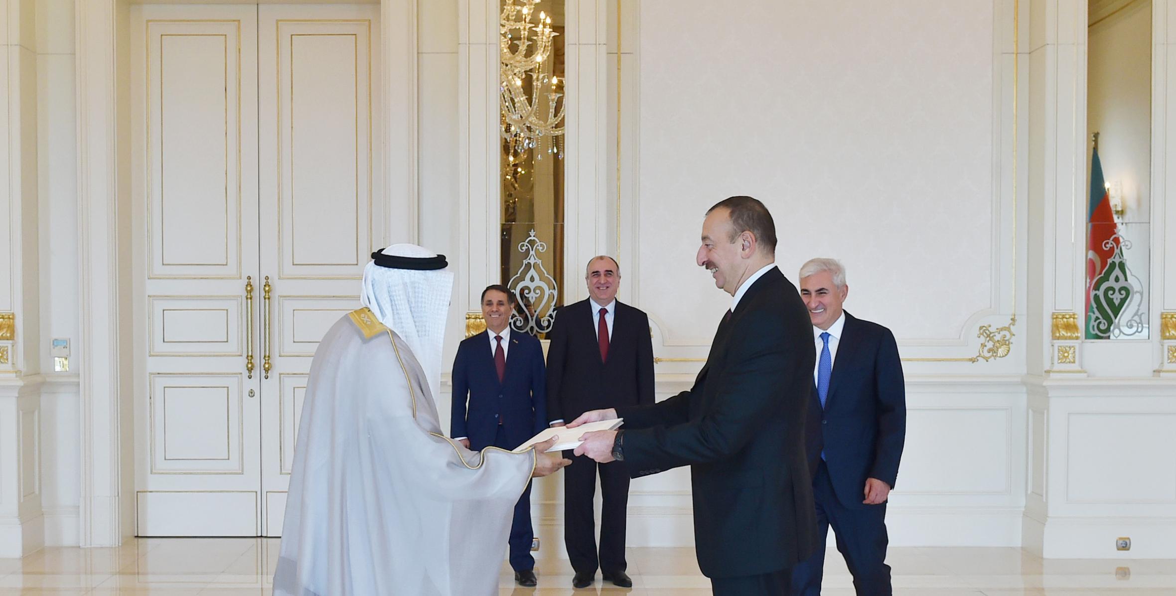 Ilham Aliyev received the credentials of the incoming UAE Ambassador