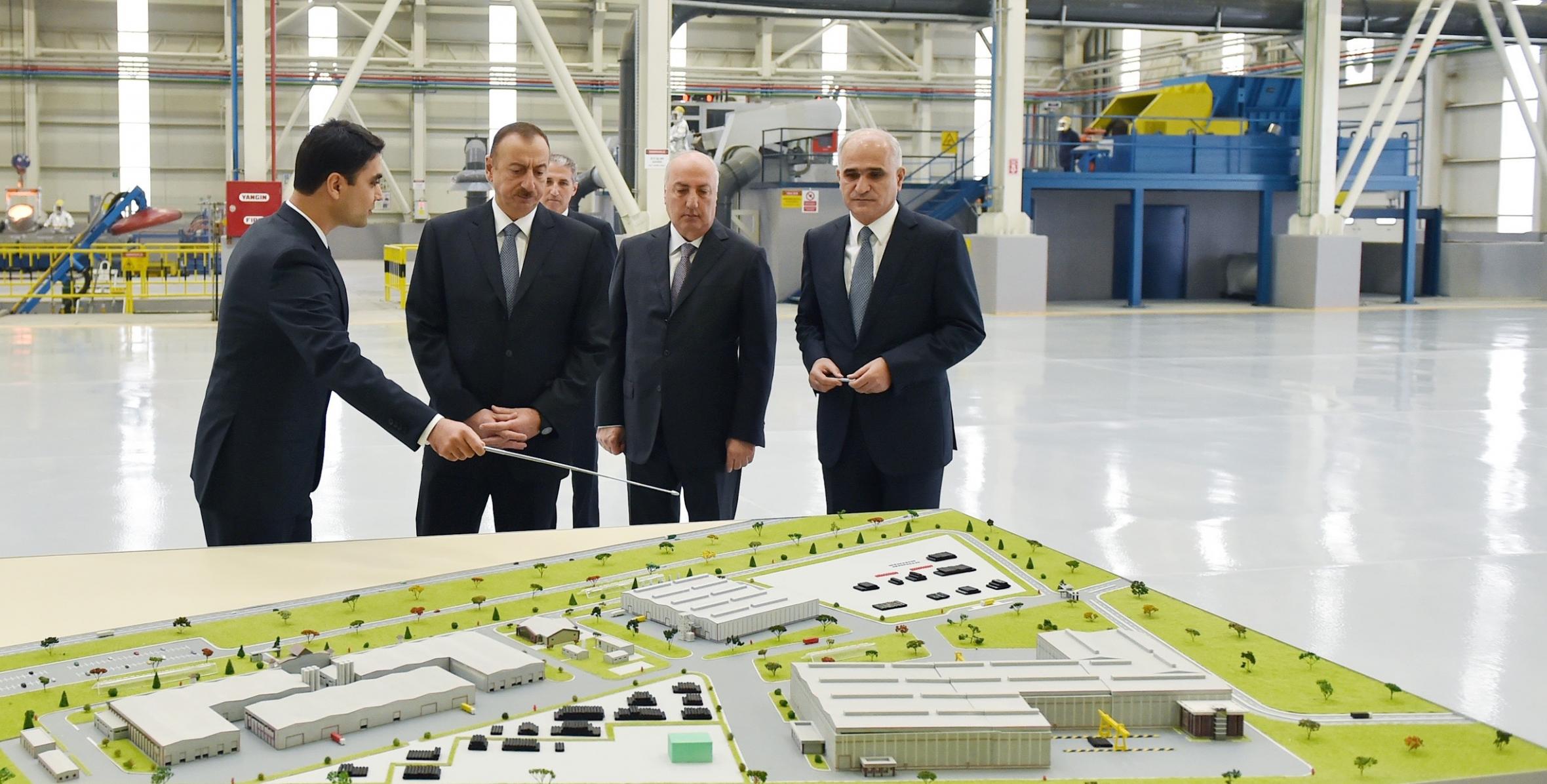 Ильхам Алиев принял участие в открытии завода технического оборудования в Сумгайыте