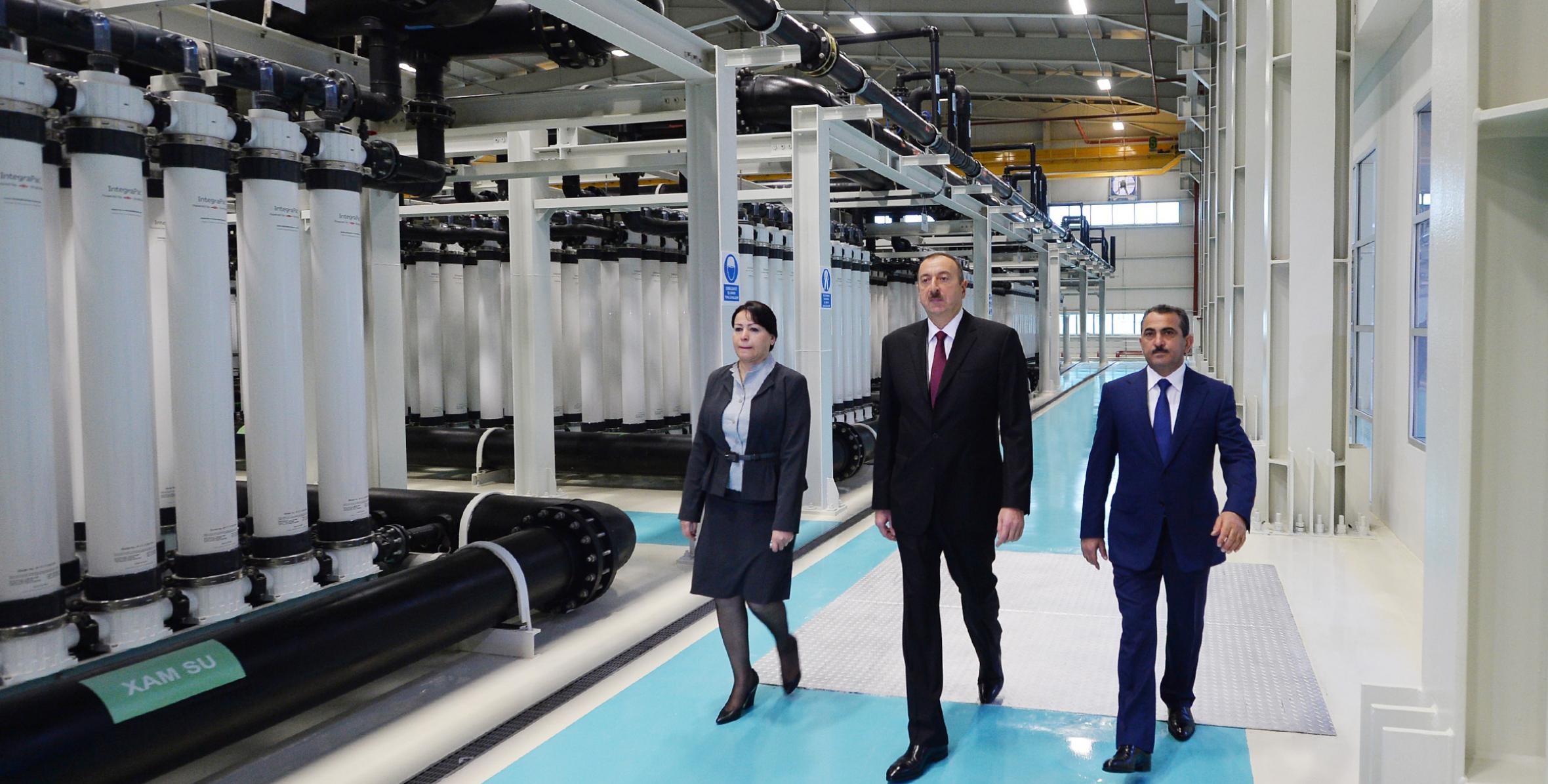 Ilham Aliyev attended the opening of Jeyranbatan ultra-filtration water purification facility complex