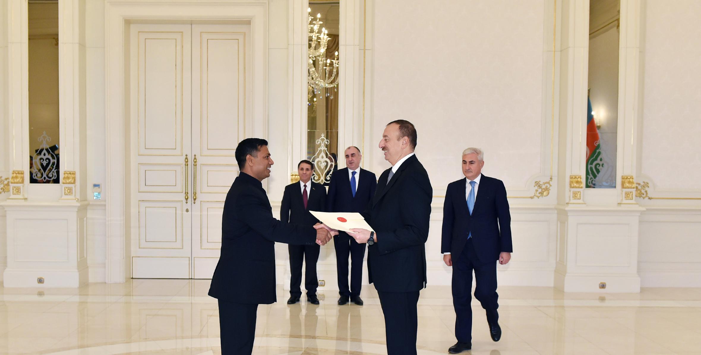 Ilham Aliyev received the credentials of the incoming Indian Ambassador