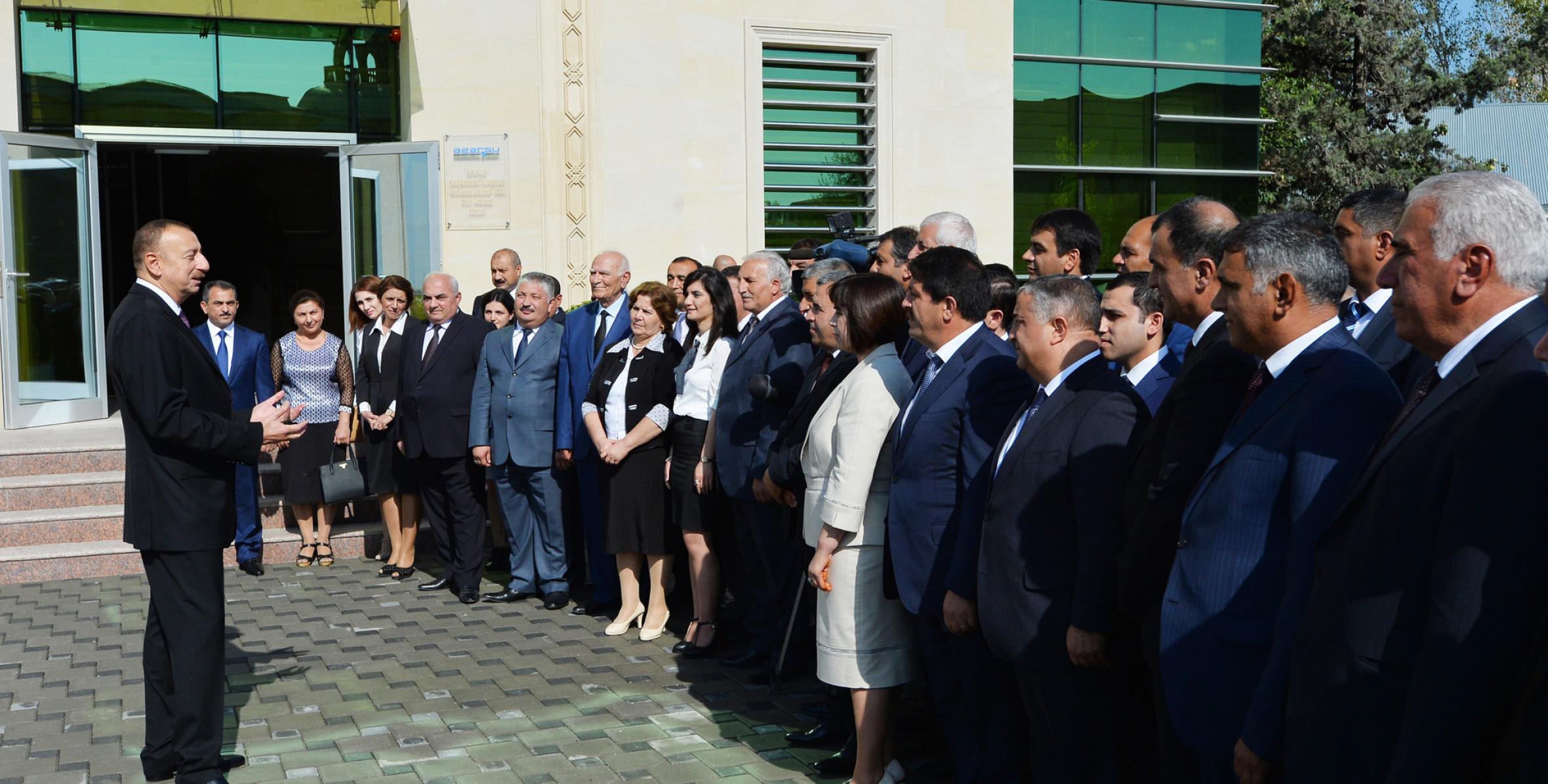 Речь Ильхама Алиева на церемонии, организованной по случаю завершения проекта реконструкции системы водоснабжения города Уджар