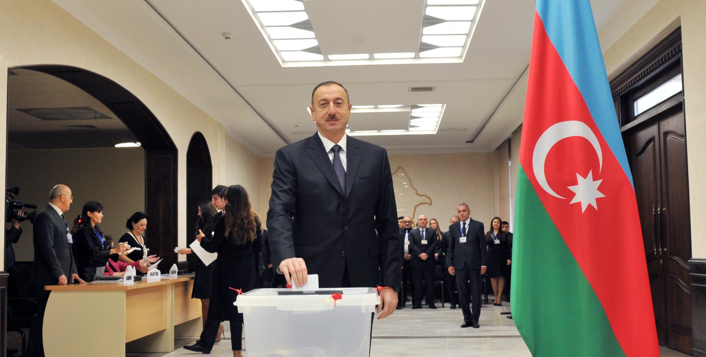 Ilham Aliyev voted at polling station No 6