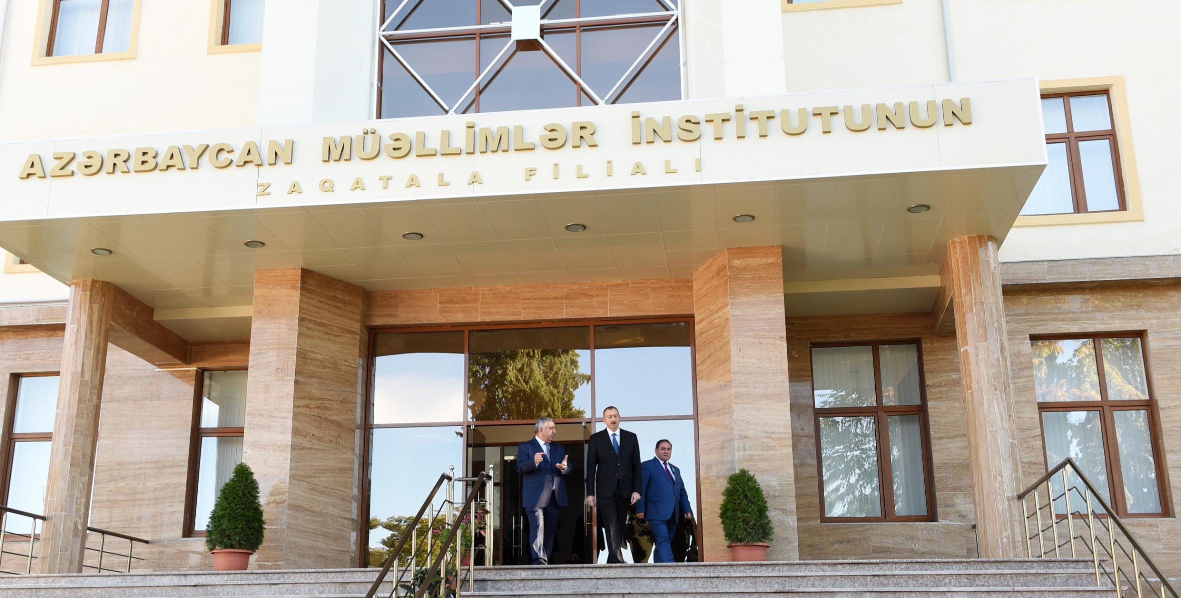 İlham Əliyev Azərbaycan Müəllimlər İnstitutunun Zaqatala filialının yeni inşa olunan binasının açılışında iştirak edib