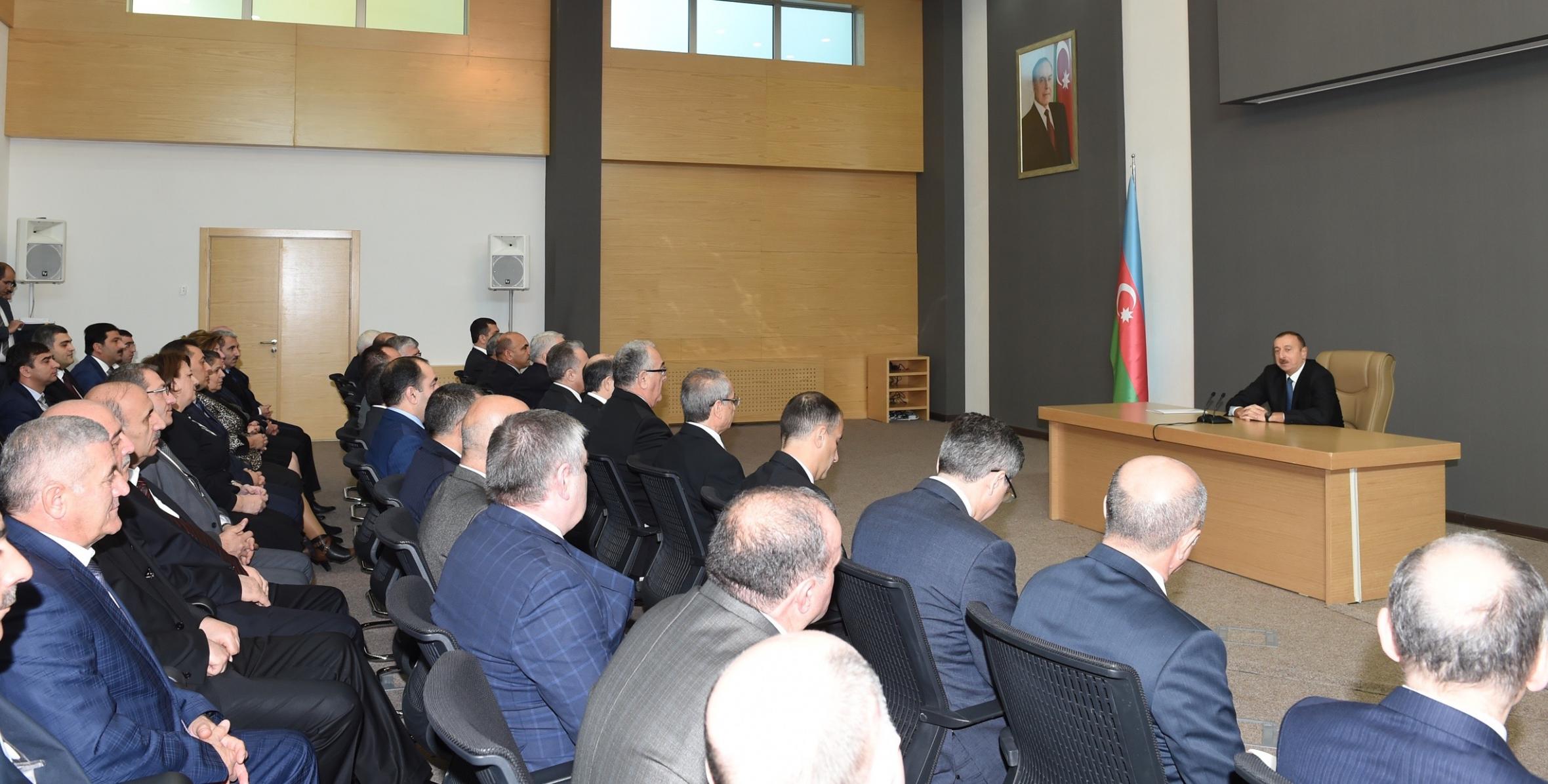 Ilham Aliyev attended the opening of a new administrative building of the Shaki Court Complex