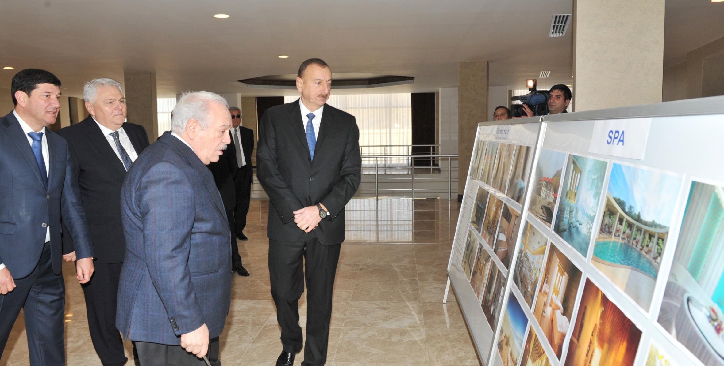 Ilham Aliyev reviewed the construction progress at “Markhal” sanatorium and resort in Shaki