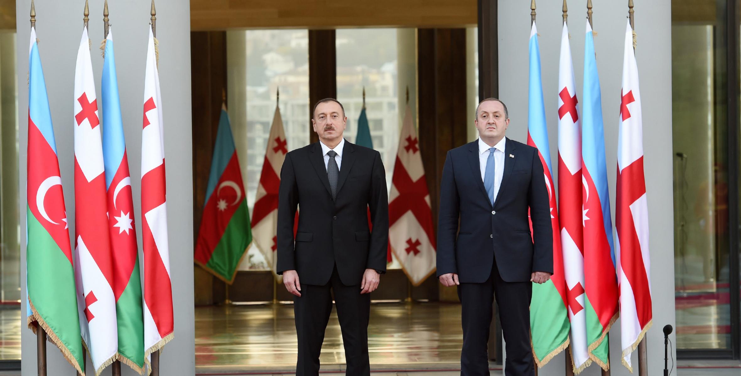 Official welcoming ceremony for Ilham Aliyev was held in Tbilisi