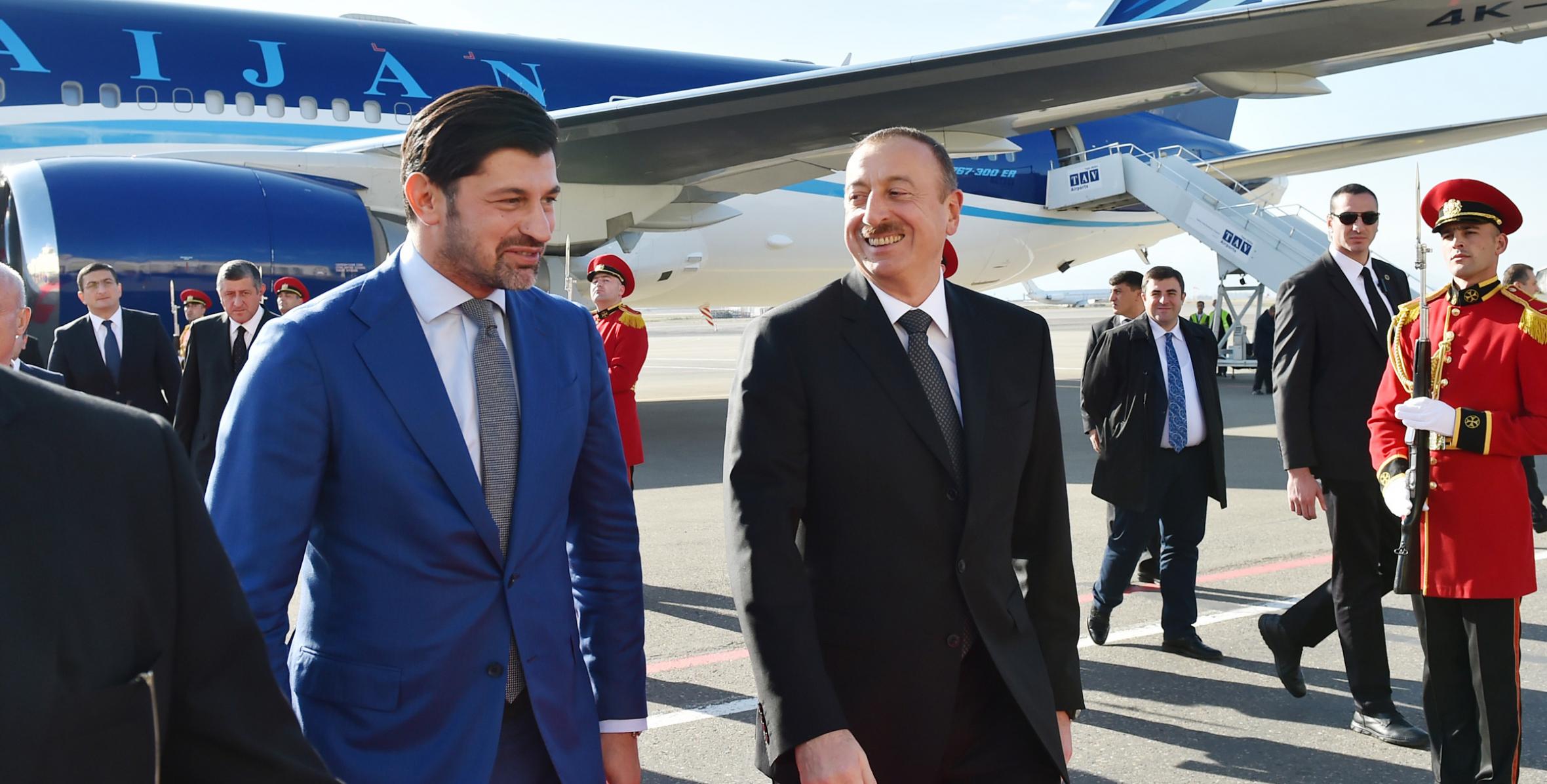 Ilham Aliyev arrived in Georgia on an official visit