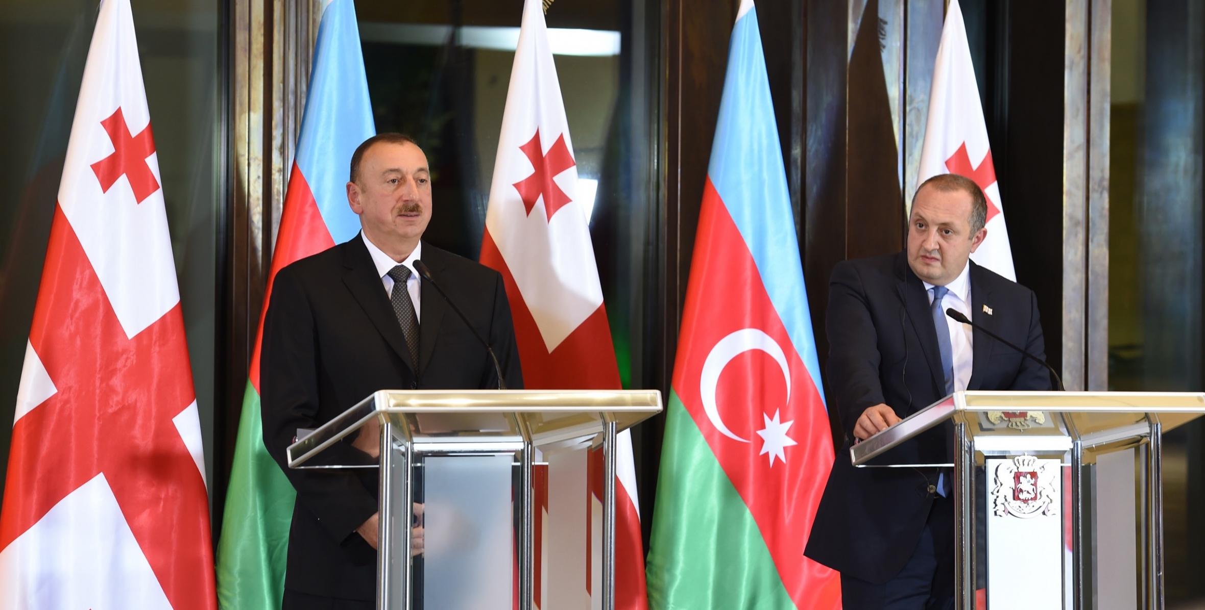 Presidents of Azerbaijan and Georgia made statements for the press