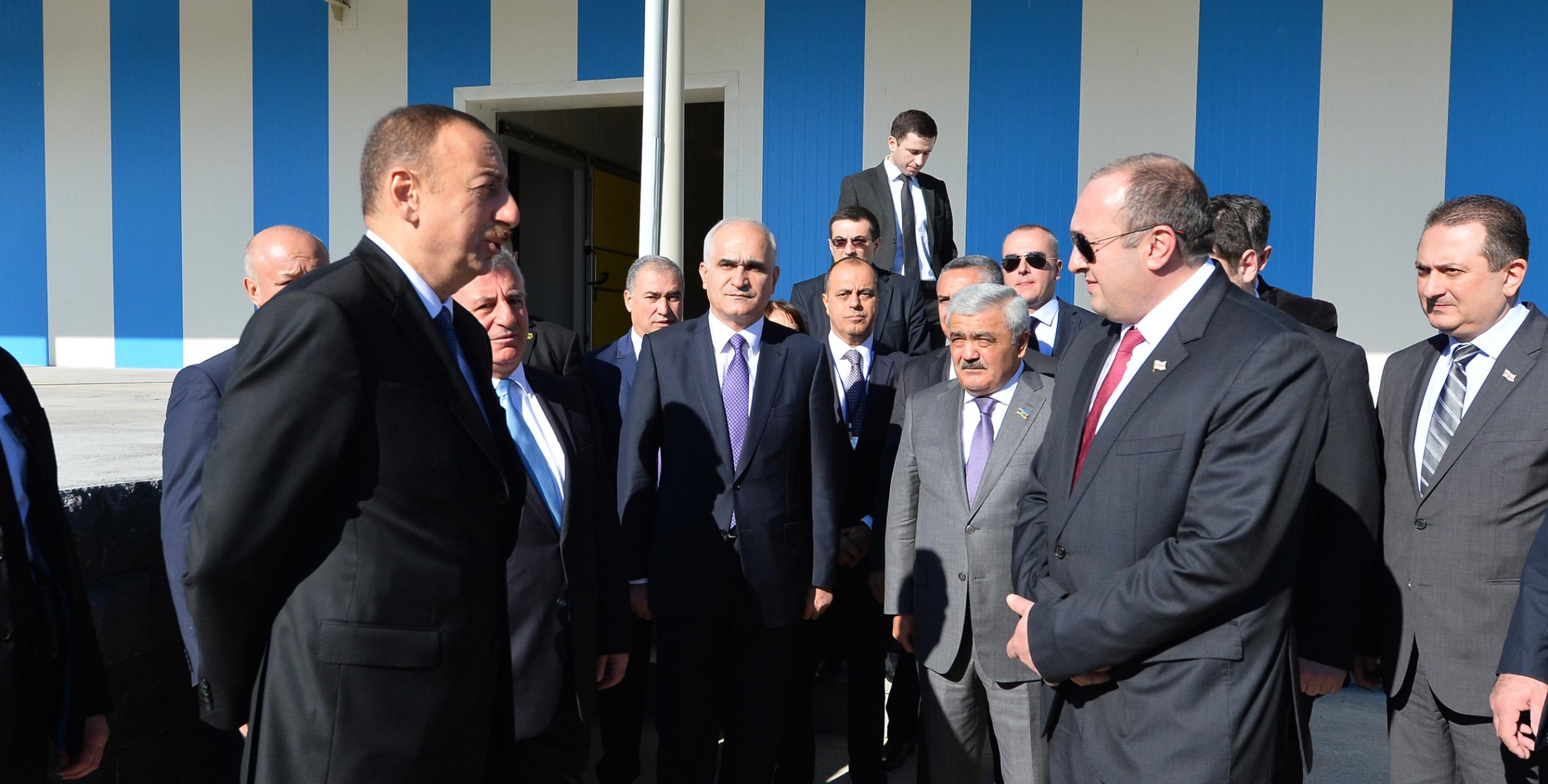 The Azerbaijani and Georgian presidents reviewed a cold storage complex in Marneuli