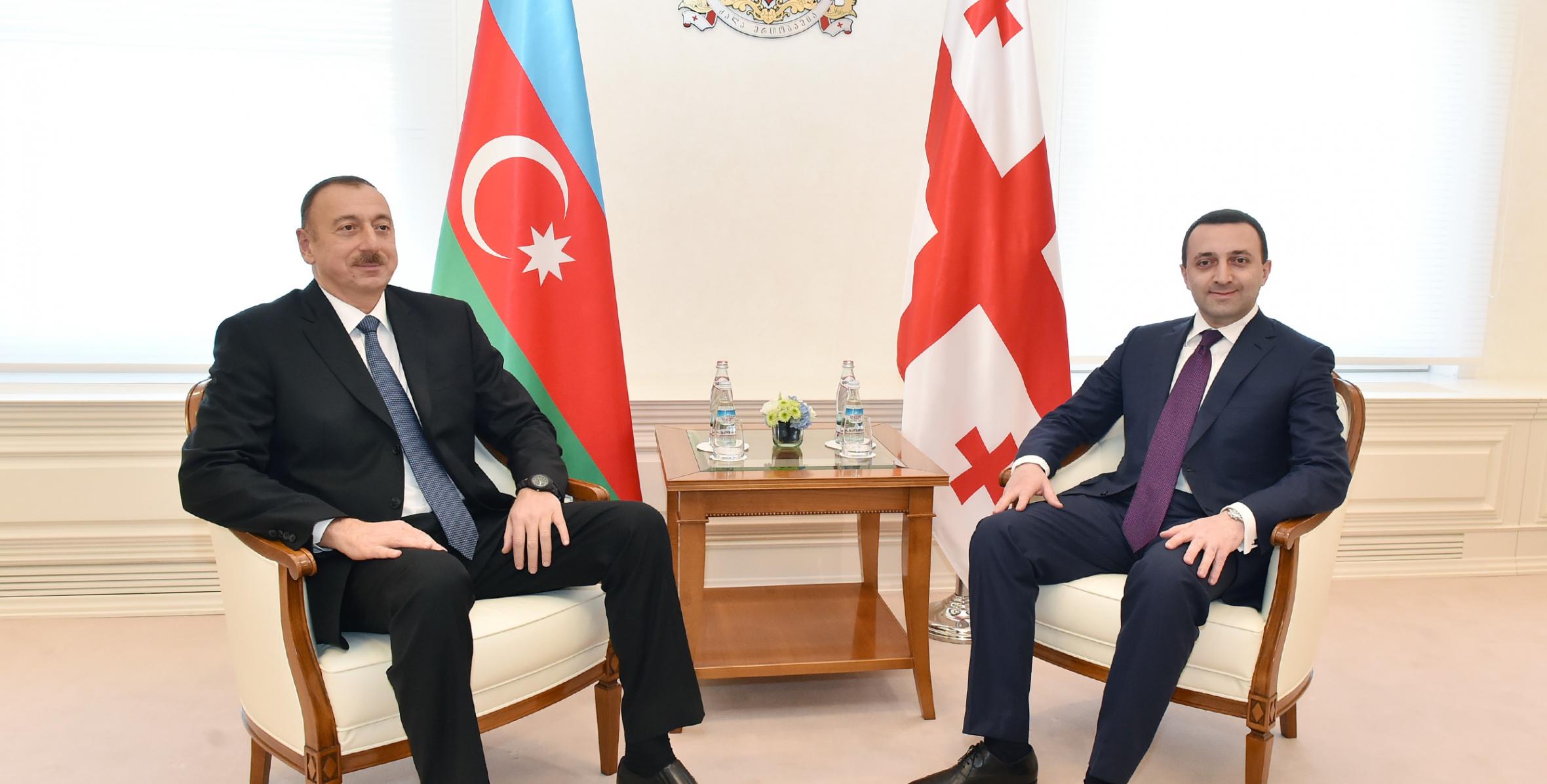 Ilham Aliyev and the Georgian Prime Minister held a one-on-one meeting