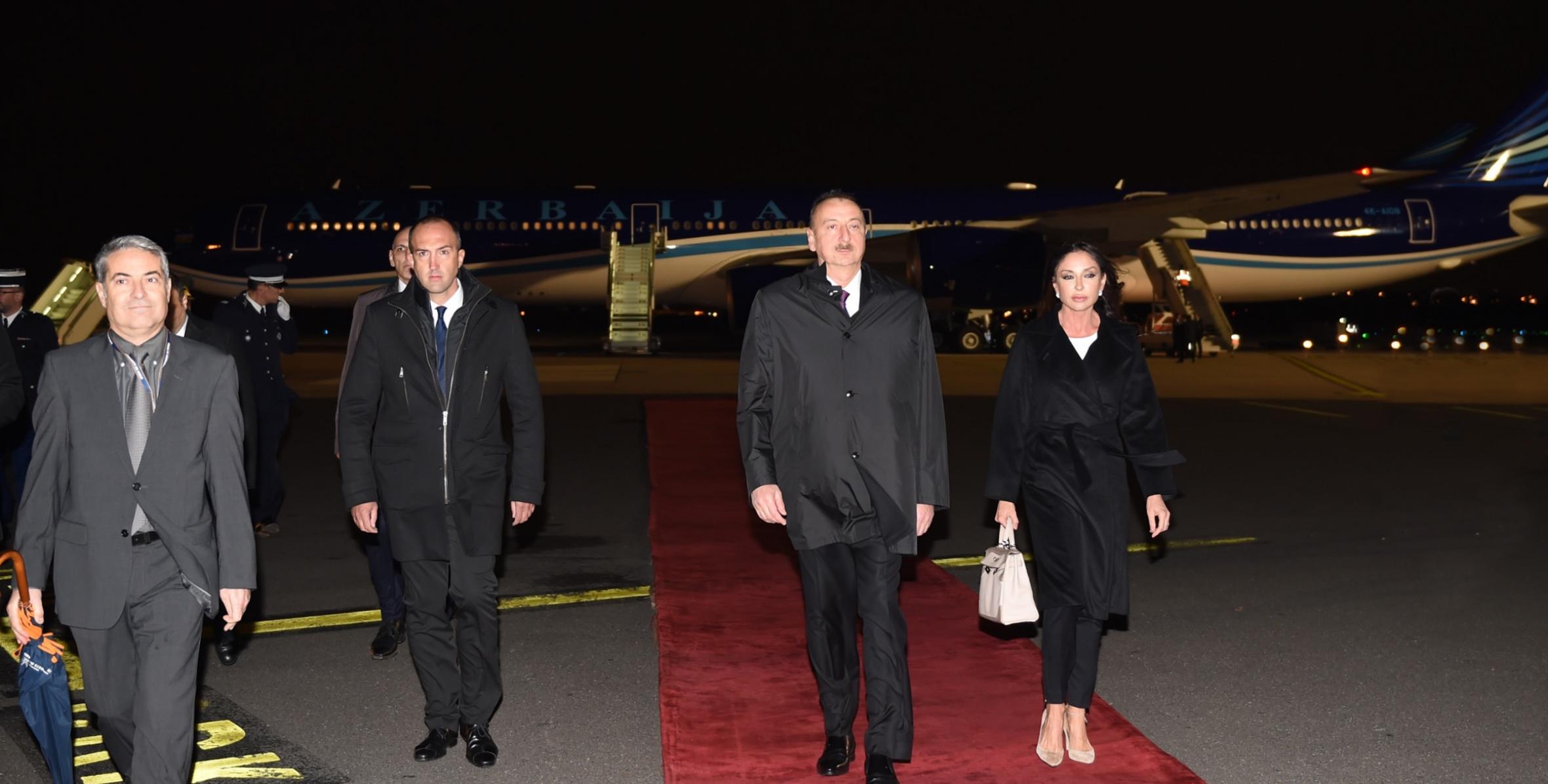 Ilham Aliyev arrived in France on a working visit