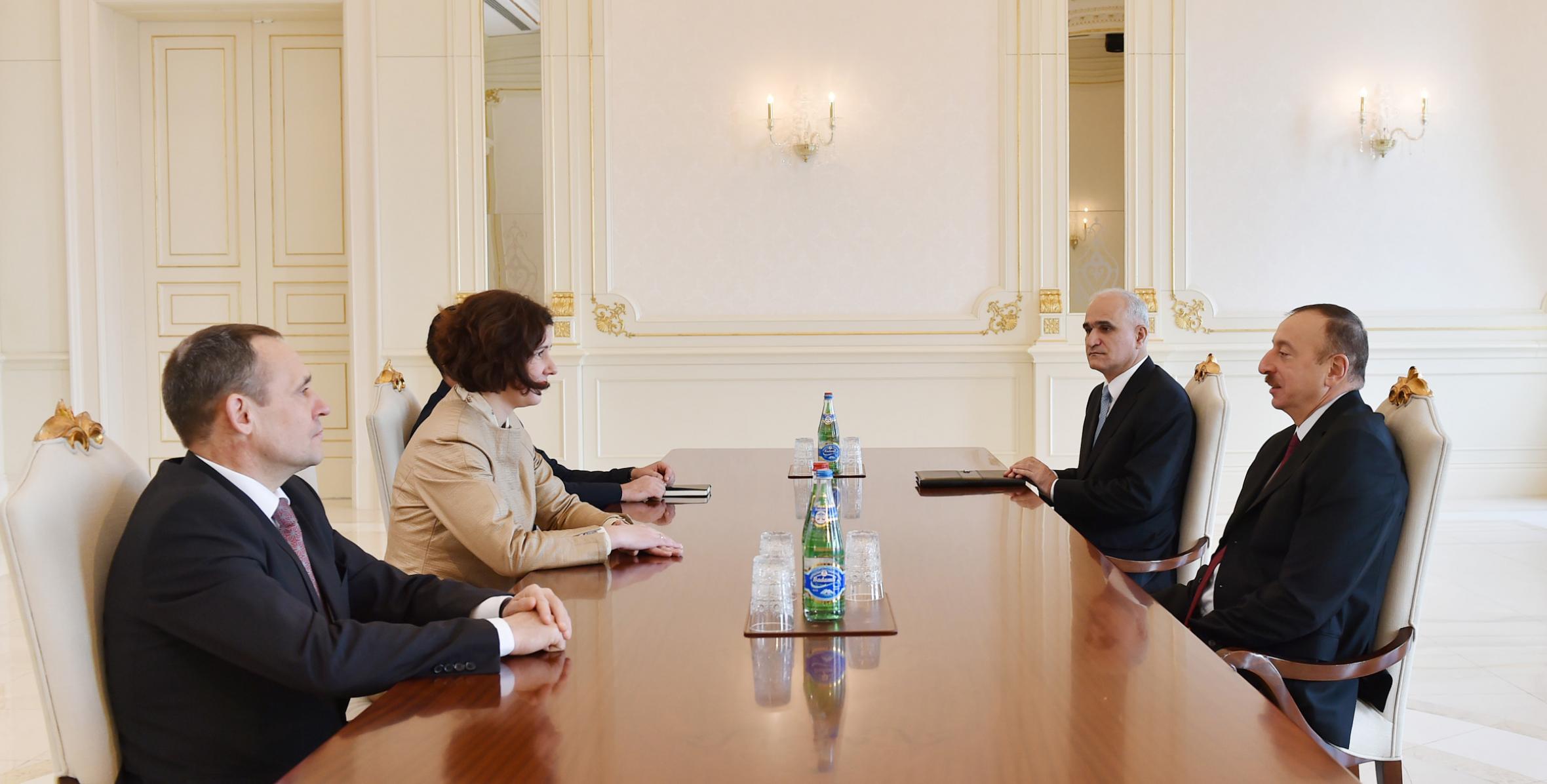 Ilham Aliyev received the Minister of Economics of Latvia