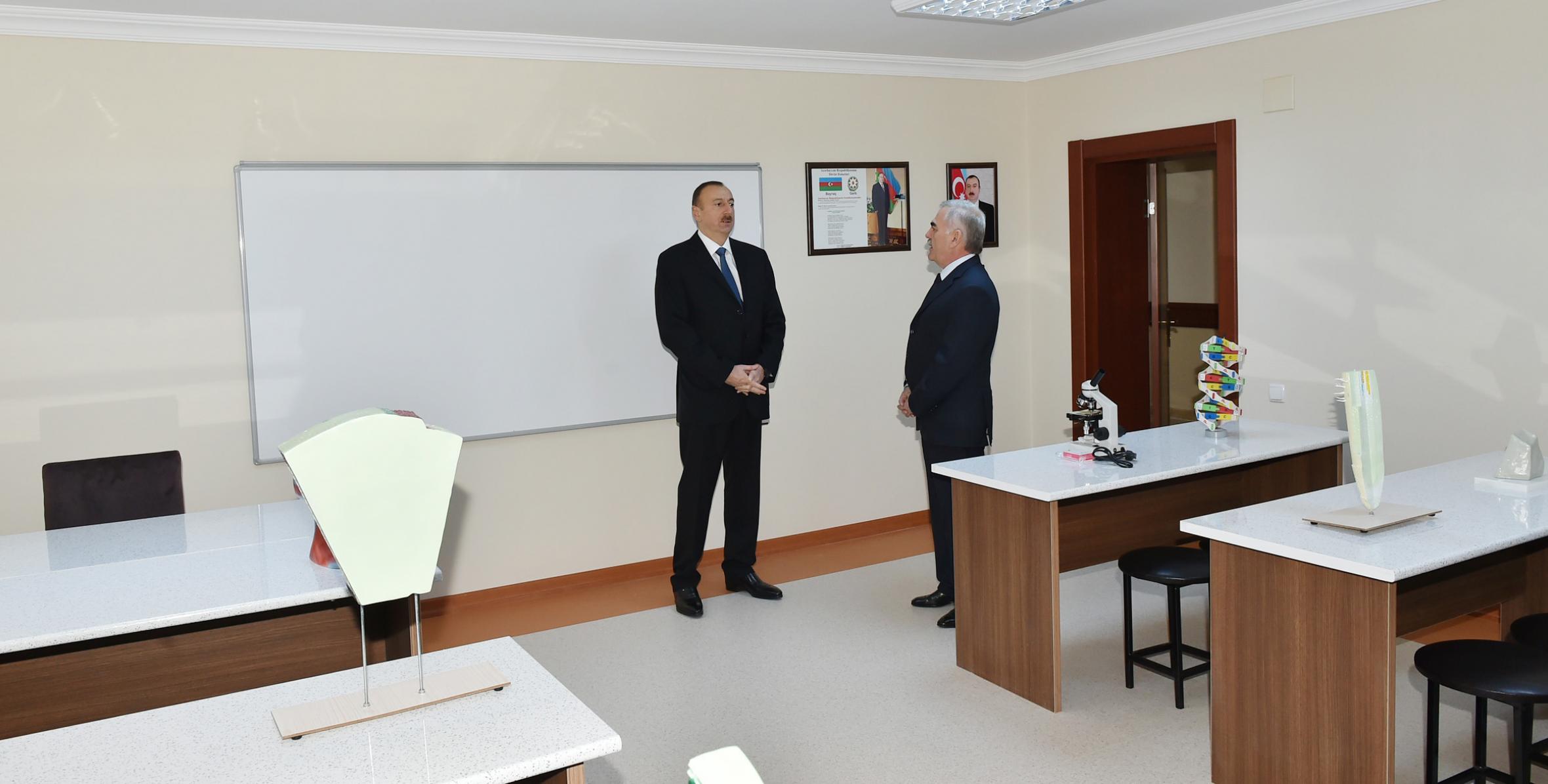 Ilham Aliyev attended the opening of Nehram village secondary school No.2