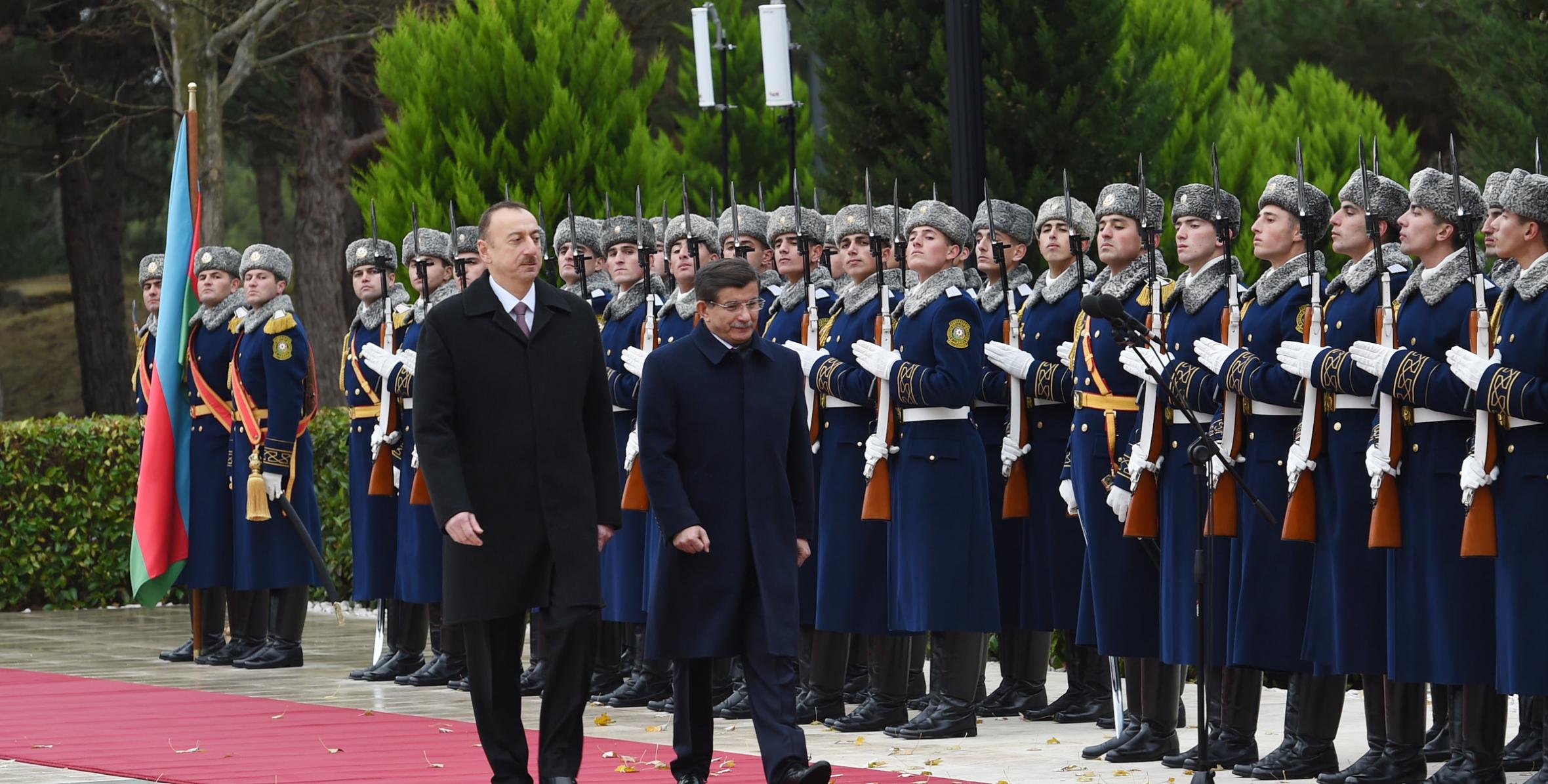 Official welcoming ceremony for Prime Minister of the Republic of Turkey Ahmet Davutoglu was held