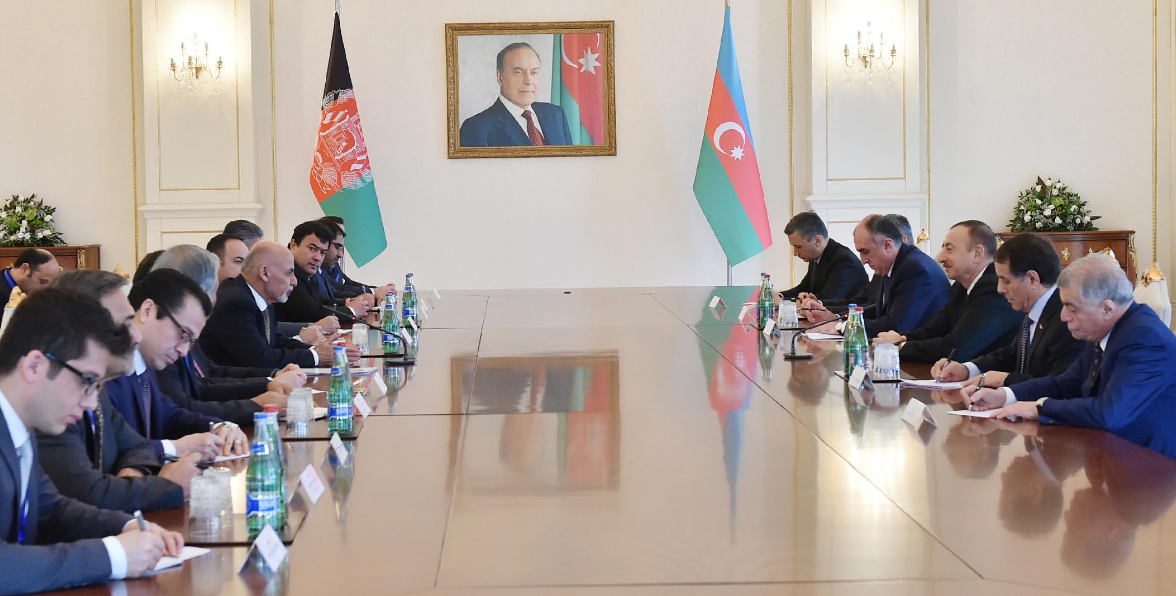 Состоялась встреча президентов Азербайджана и Афганистана в расширенном составе
