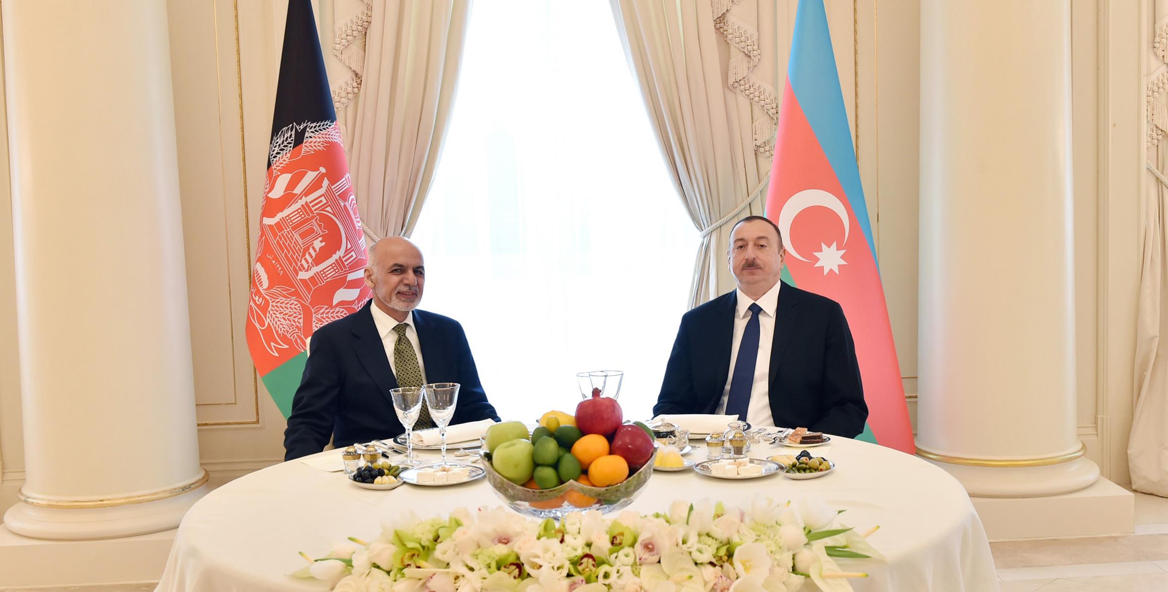 Ilham Aliyev hosted official dinner reception in honor of Afghan President Mohammad Ashraf Ghani