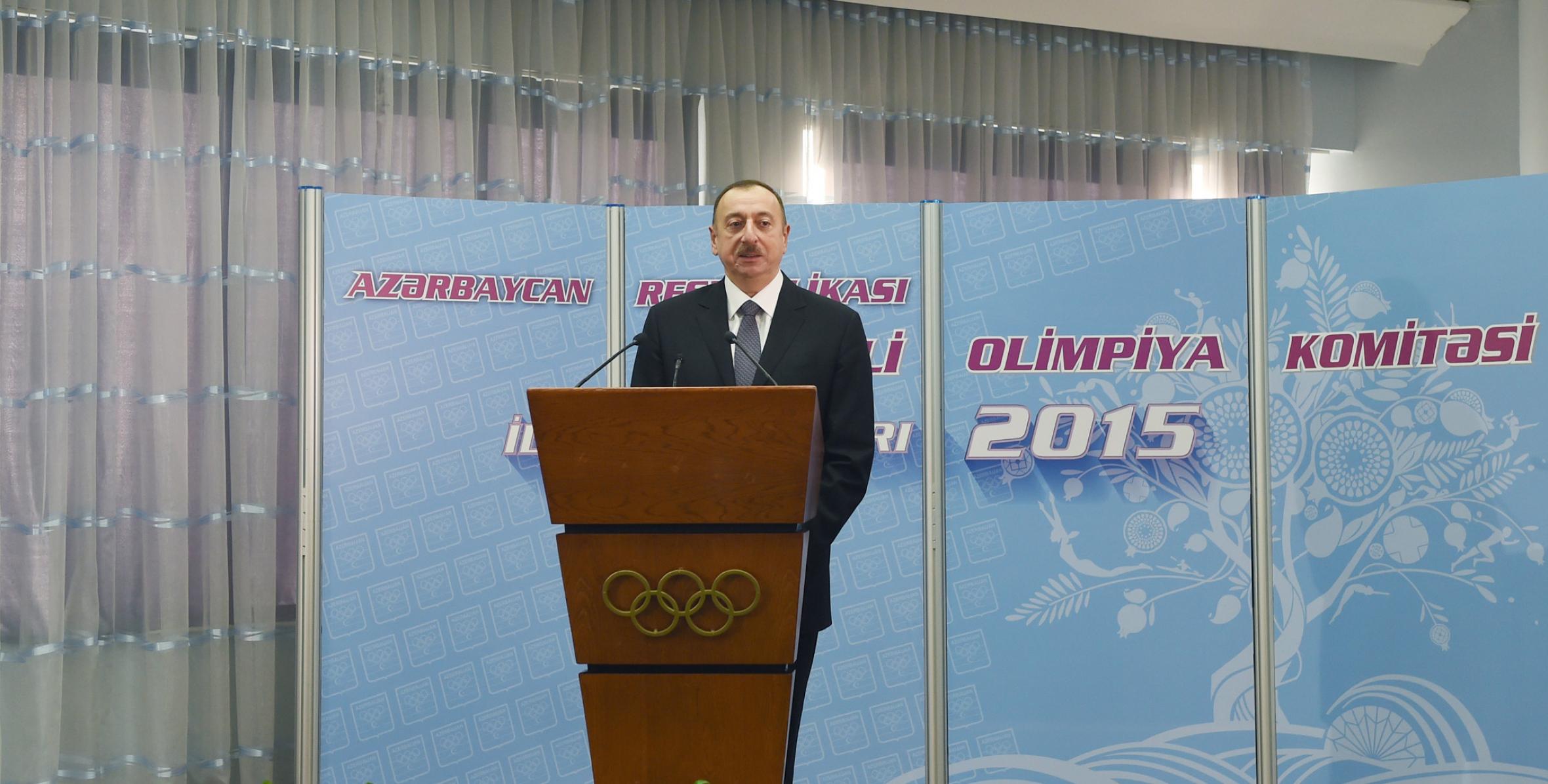 Ilham Aliyev attended a ceremony dedicated to sport results of 2015