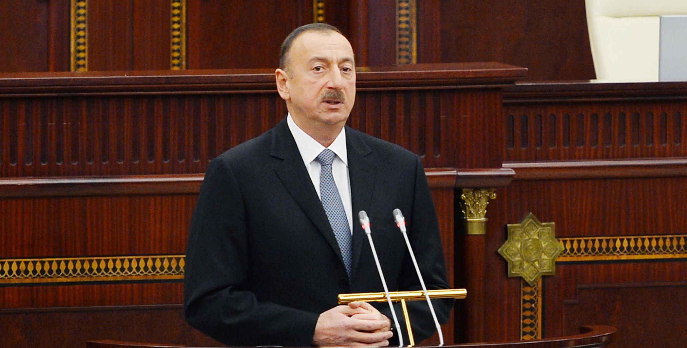 Speech by Ilham Aliyev at the first session of the Azerbaijani Parliament’s fifth convocation
