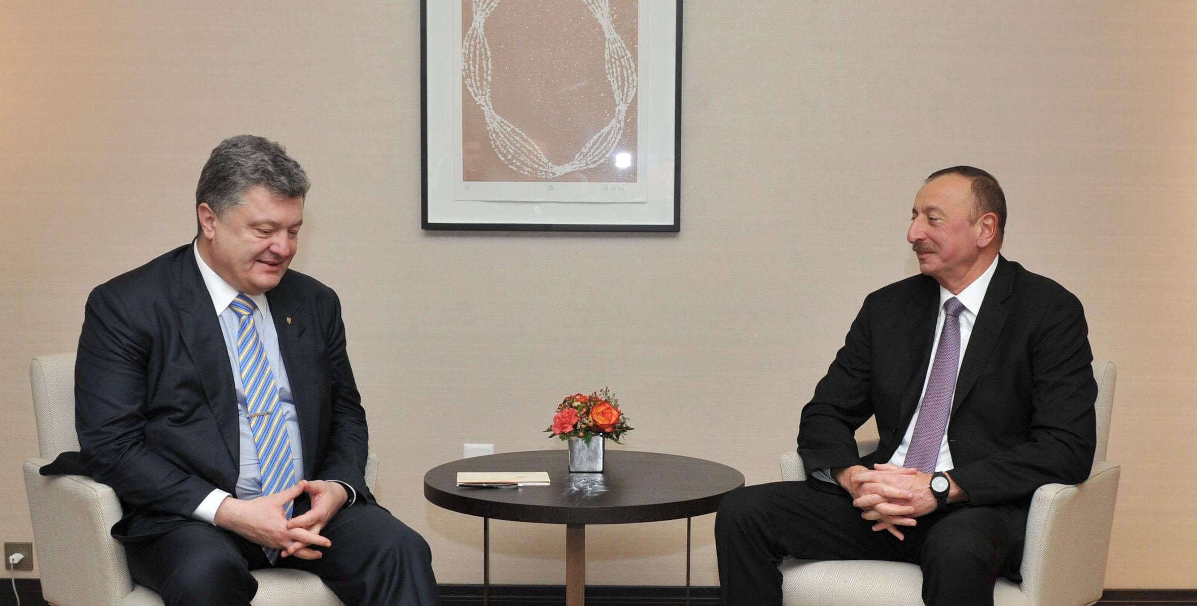 Состоялась встреча Ильхама Алиева с Президентом Украины Петром Порошенко