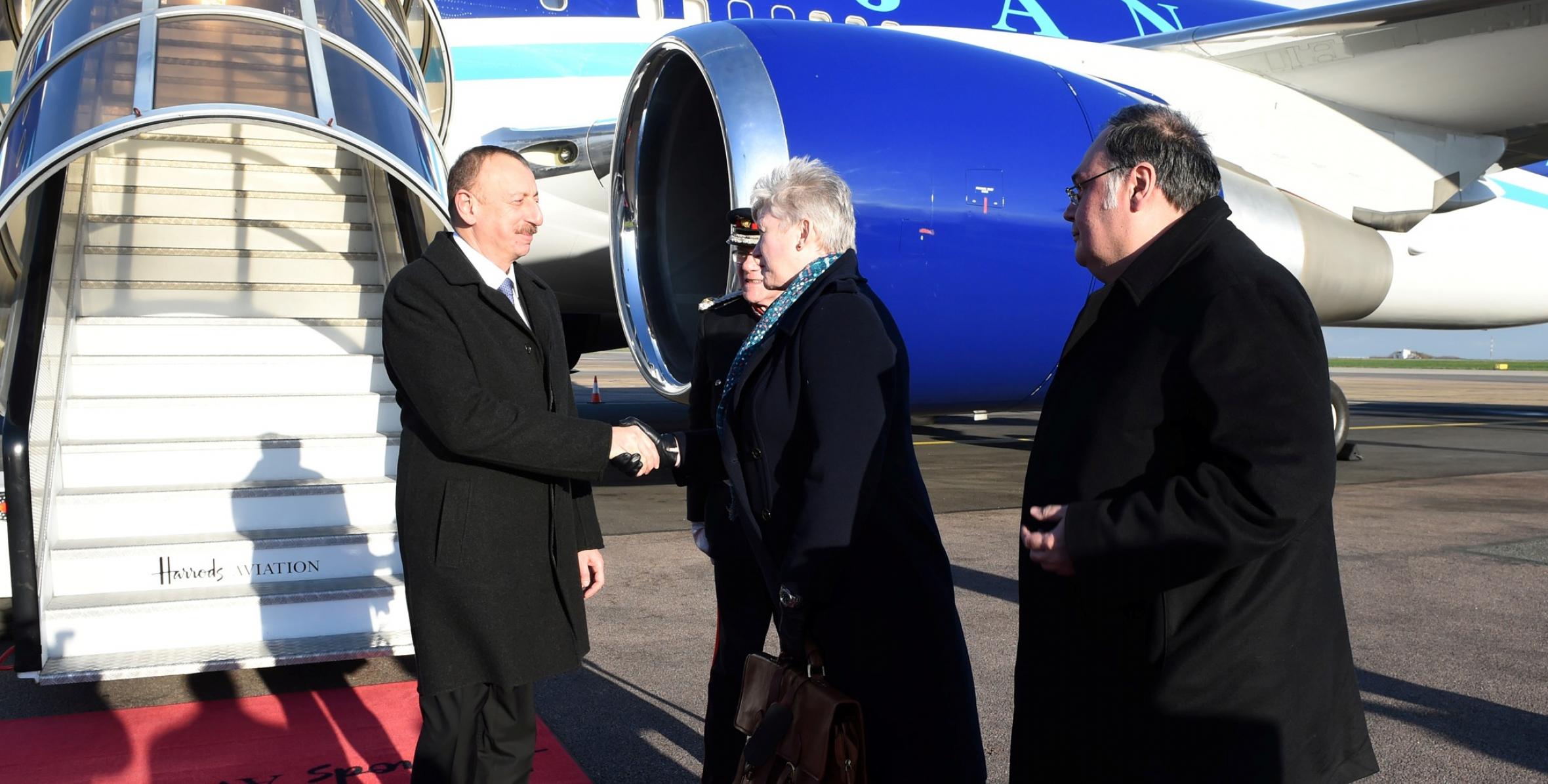 Ilham Aliyev arrived in UK for a visit