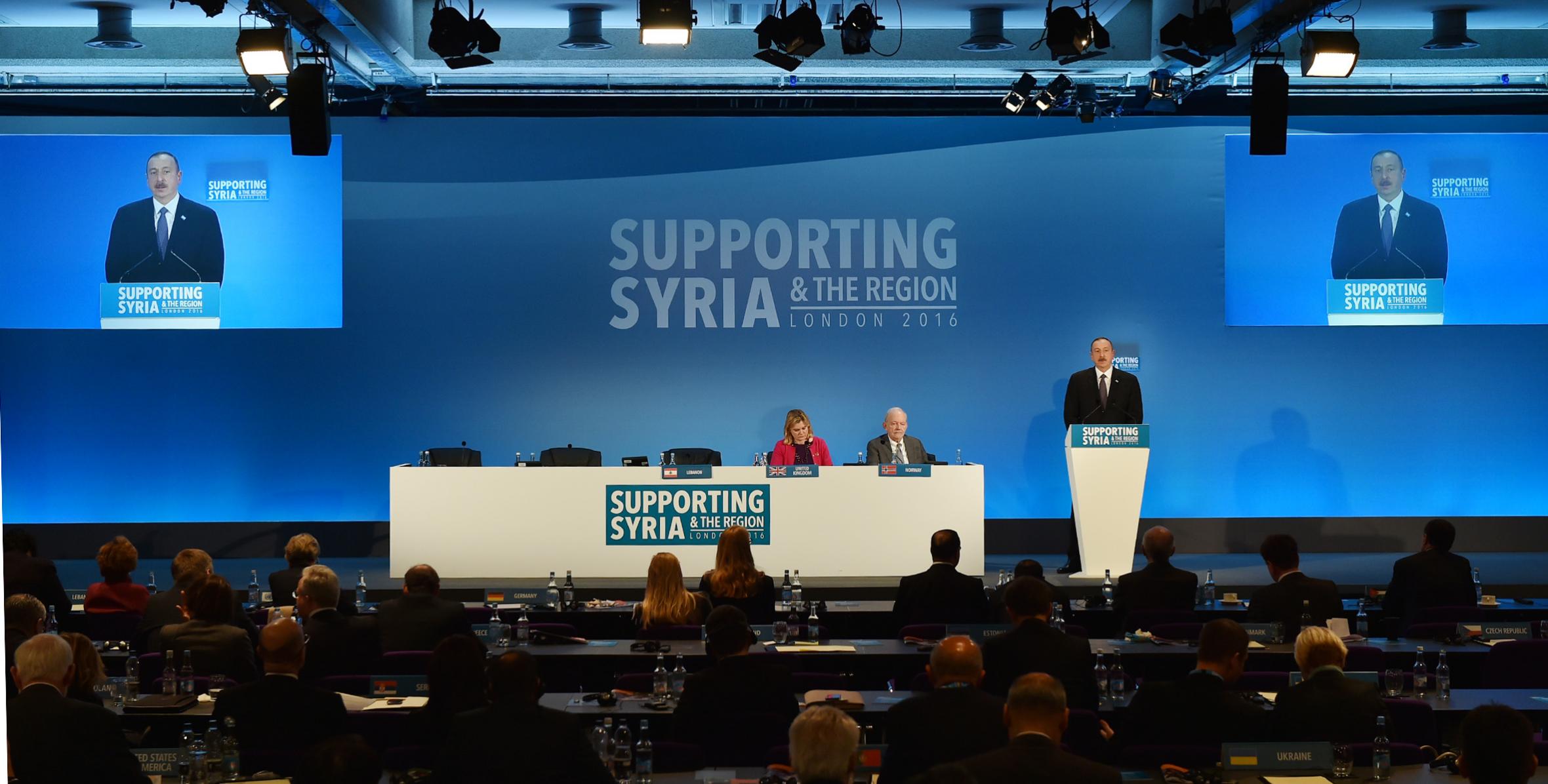 Ilham Aliyev attends "Supporting Syria and the Region Conference" in London