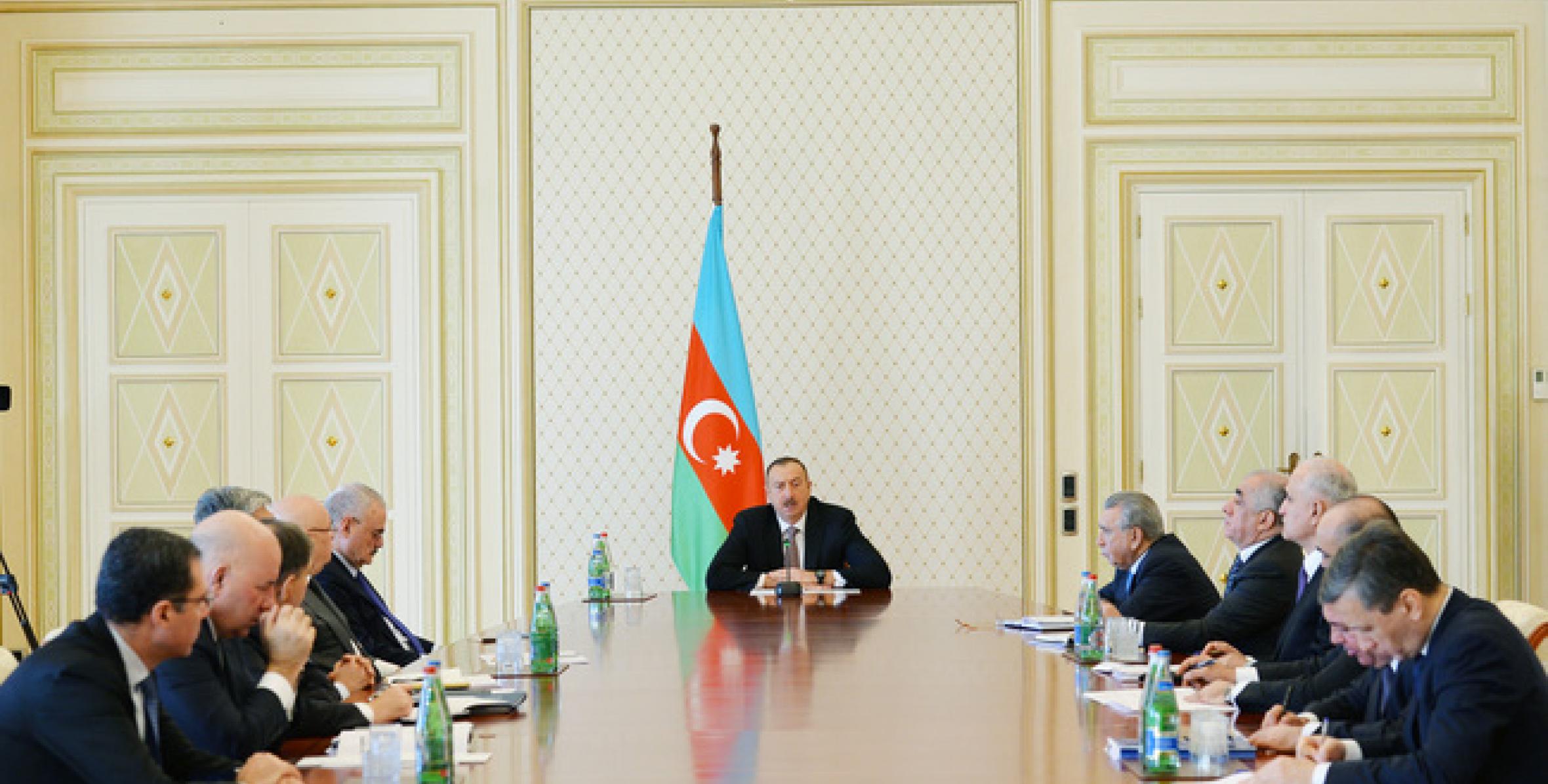 Речь Ильхама Алиева на совещании, посвященное решению экономических и социальных вопросов