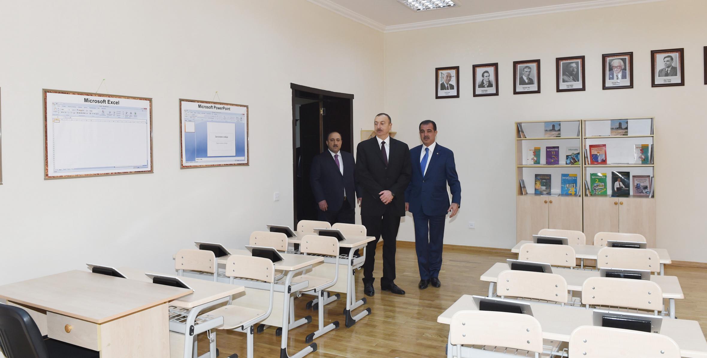 Ильхам Алиев в Гяндже принял участие в открытии здания полной средней школы номер 39 имени Мир Джалала Пашаева