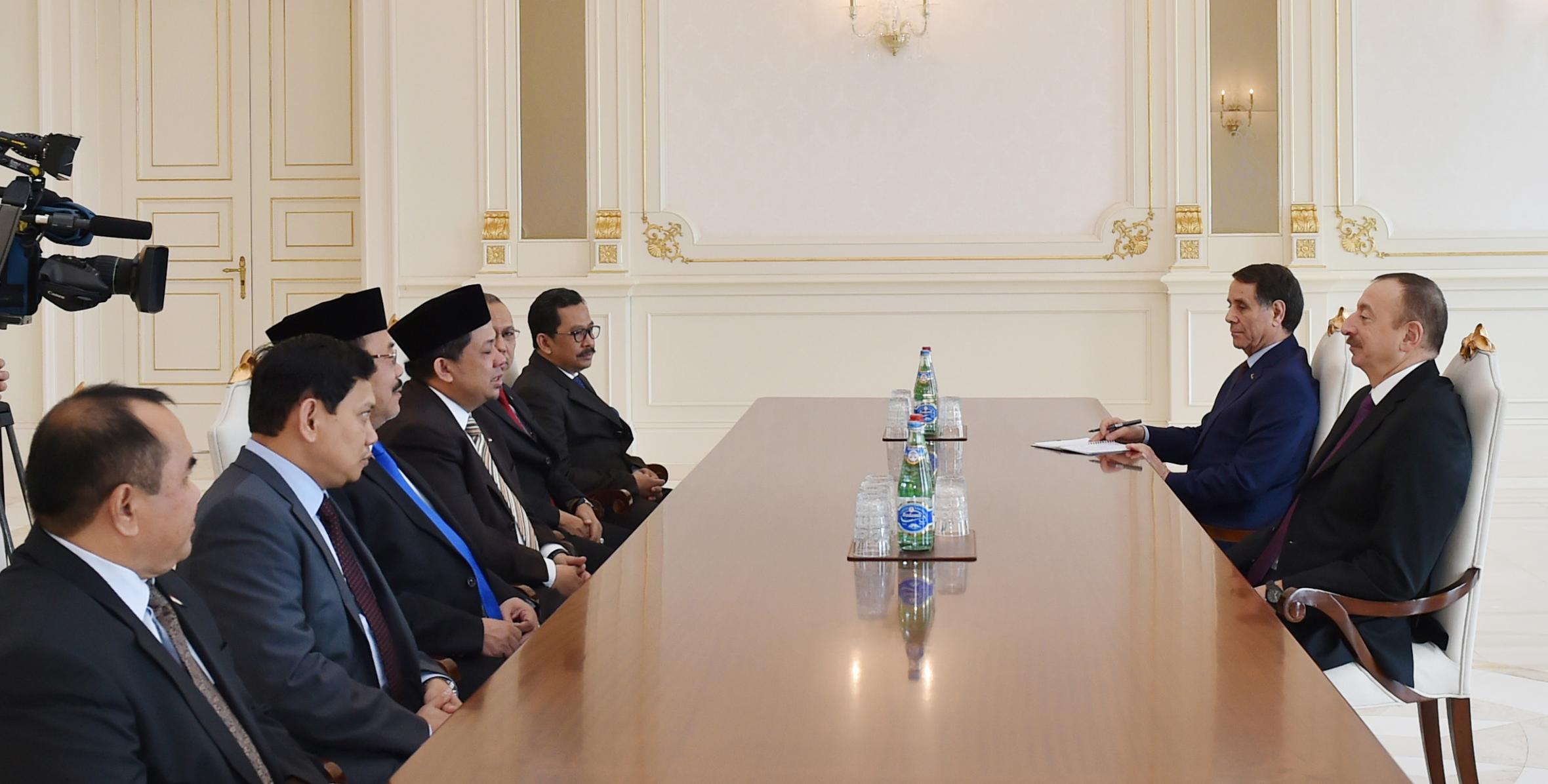 Ильхам Алиев принял членов Палаты представителей парламента Индонезии