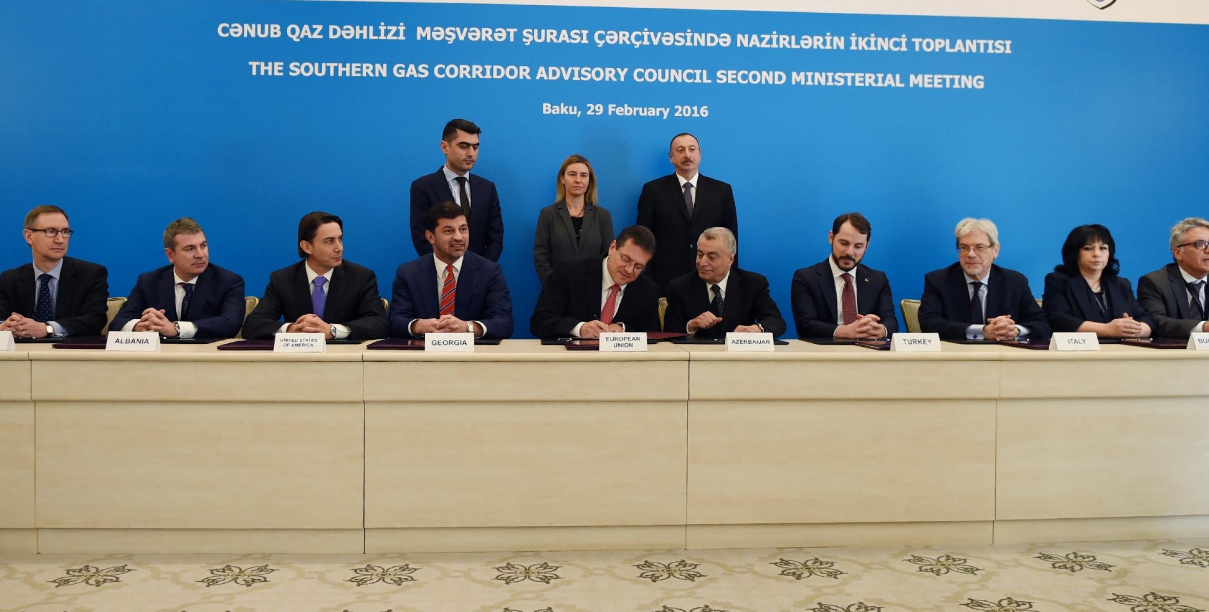 Joint Declaration of the second Ministerial Meeting of Southern Gas Corridor Advisory Council signed