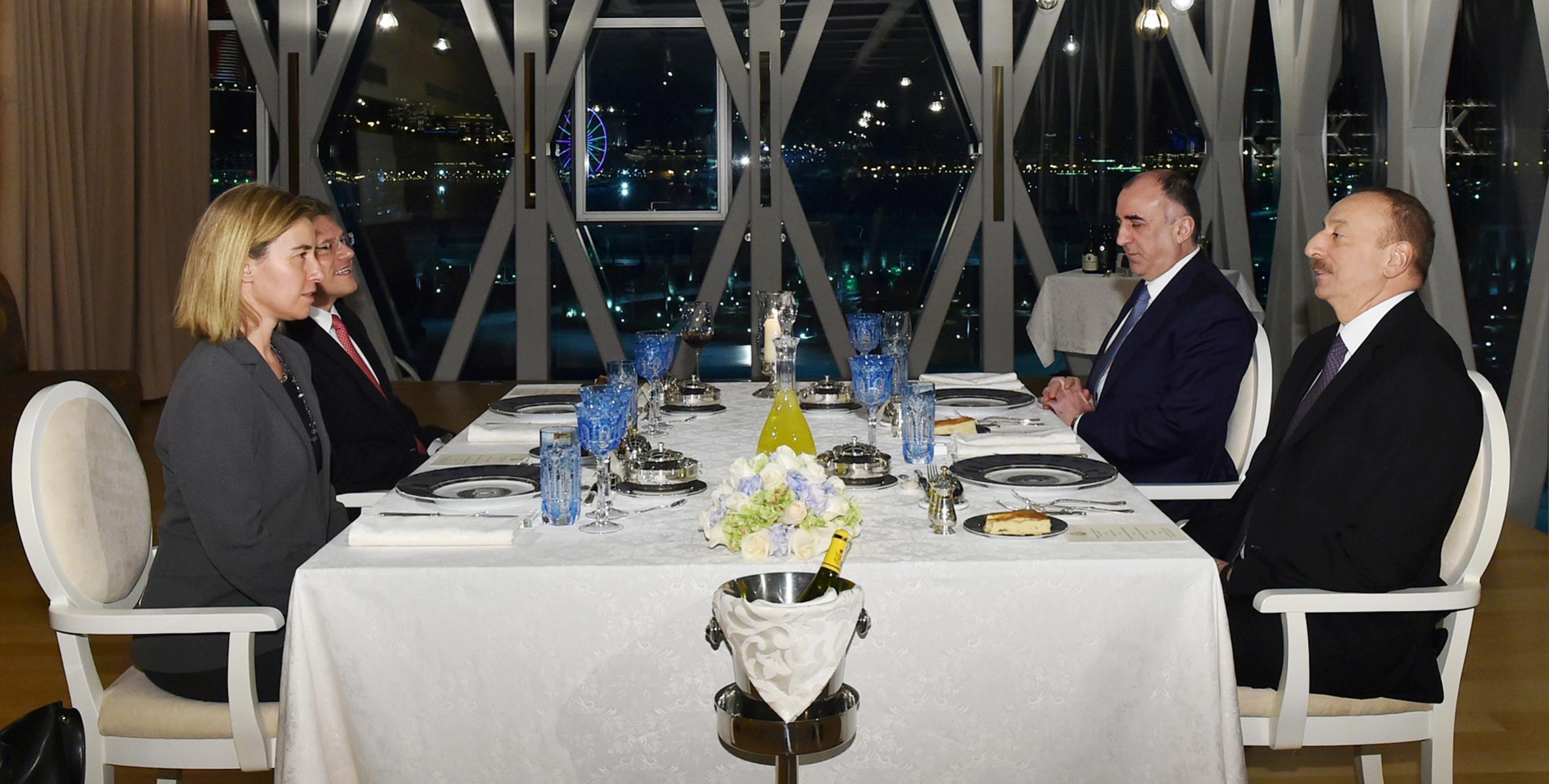 Ilham Aliyev Hosted Official Dinner In Honor Of EU High Representative ...