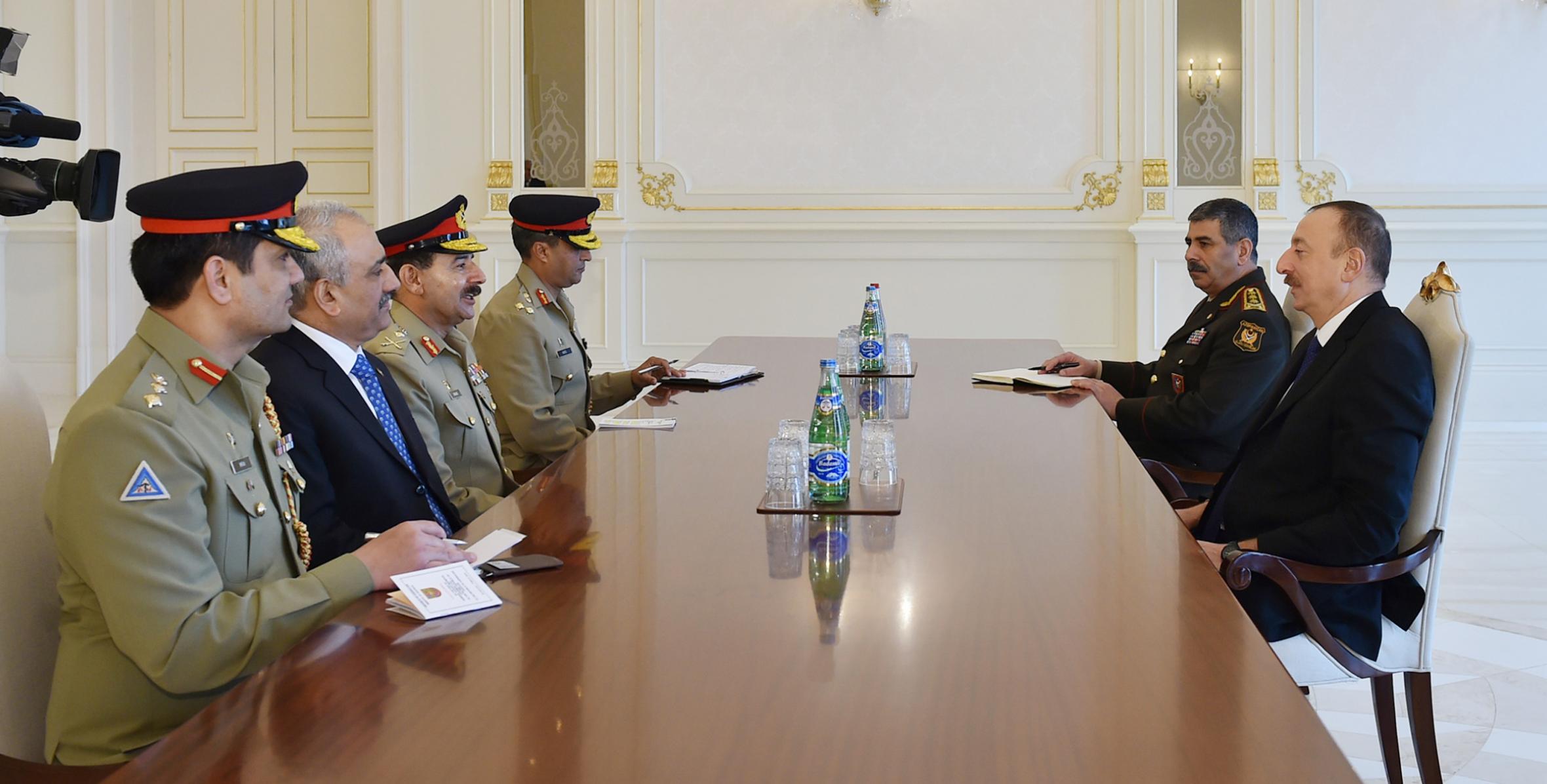 Ilham Aliyev received a delegation led by Chairman of Pakistan`s Joint Chiefs of Staff Committee