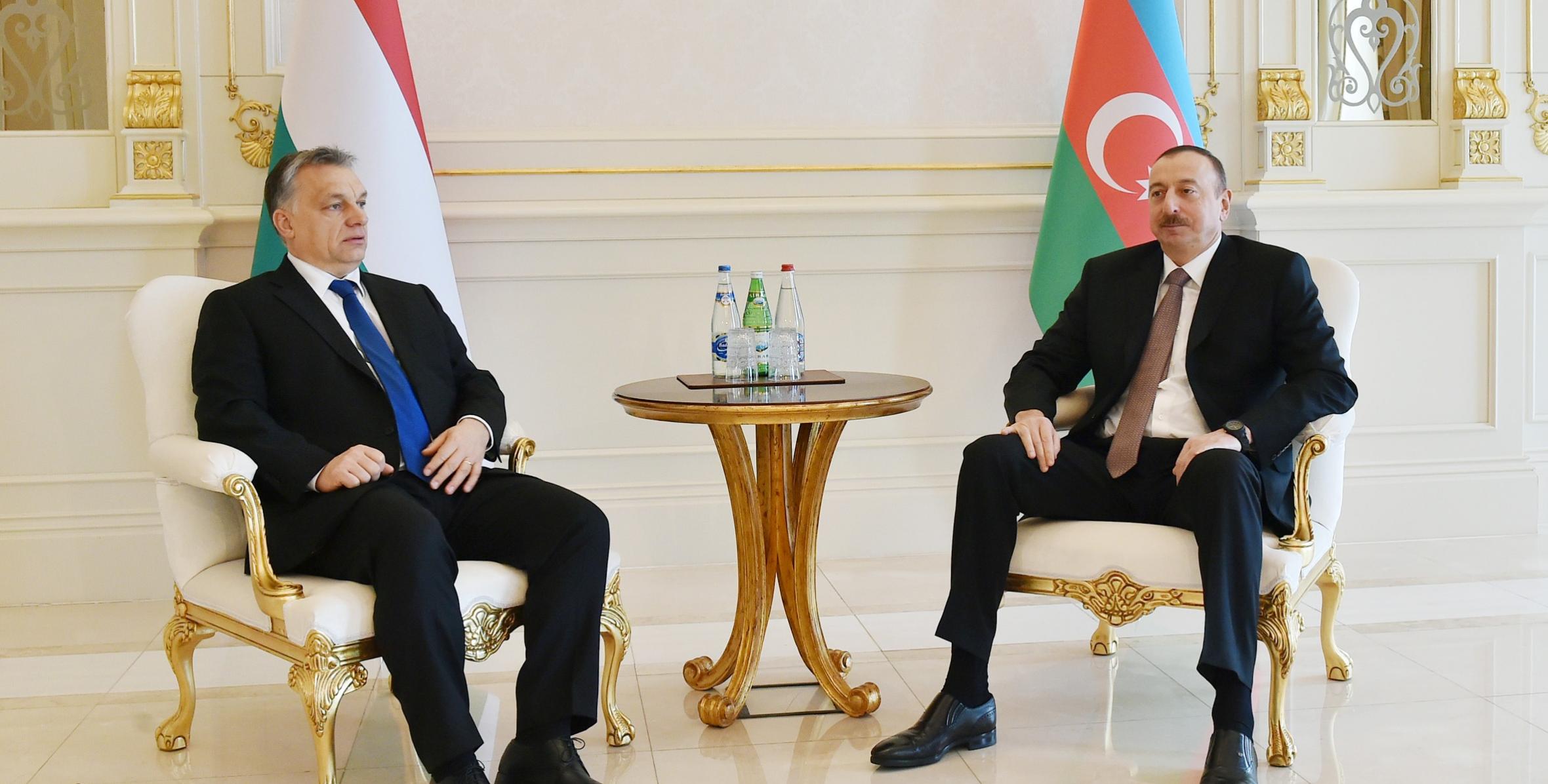 Ilham Aliyev and Hungarian Prime Minister Viktor Orban held a one-on-one meeting
