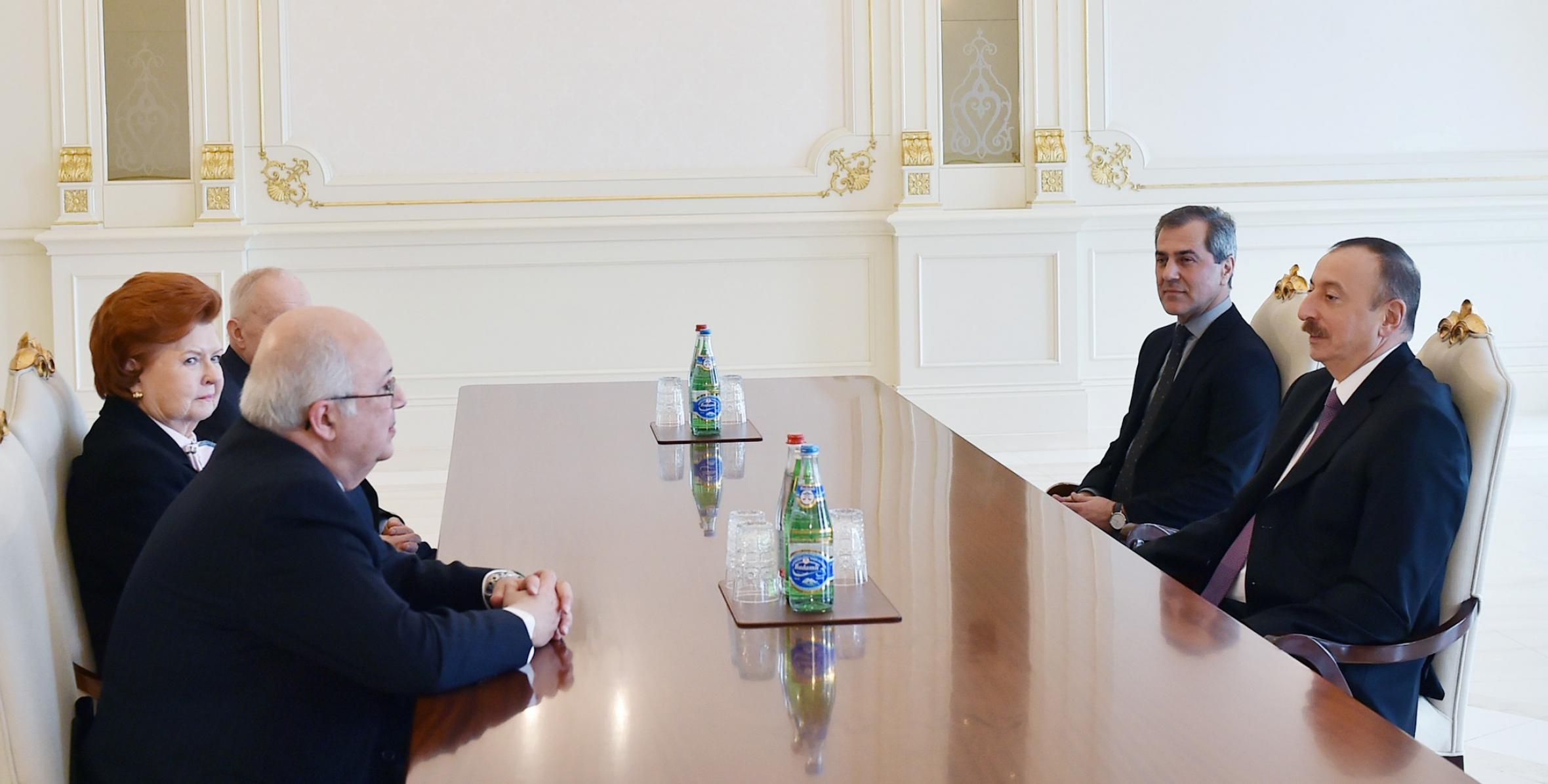 llham Aliyev received Latvian and Egyptian co-chairs of Nizami Ganjavi International Center