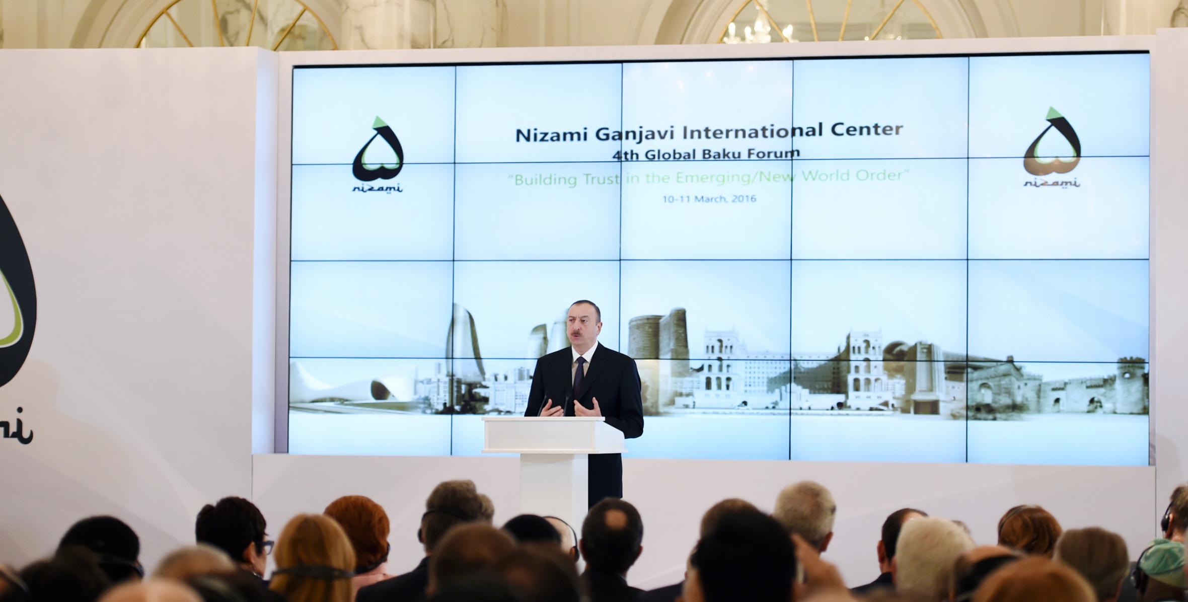 Ilham Aliyev attended the opening of the 4th Global Baku Forum
